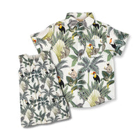 Father's Day Special : Twinning Set Tropical Print Dress & Shirt
