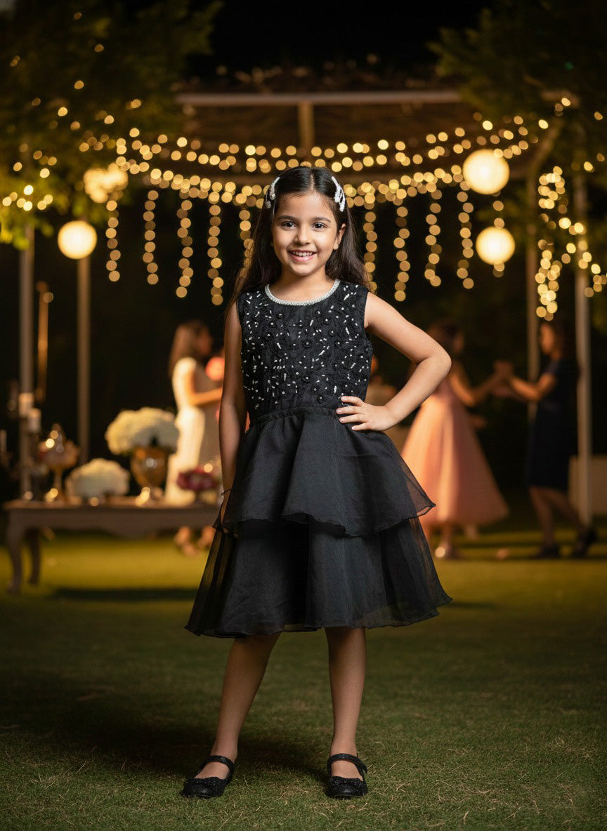 The Midnight Butterfly Tiered Party Dress