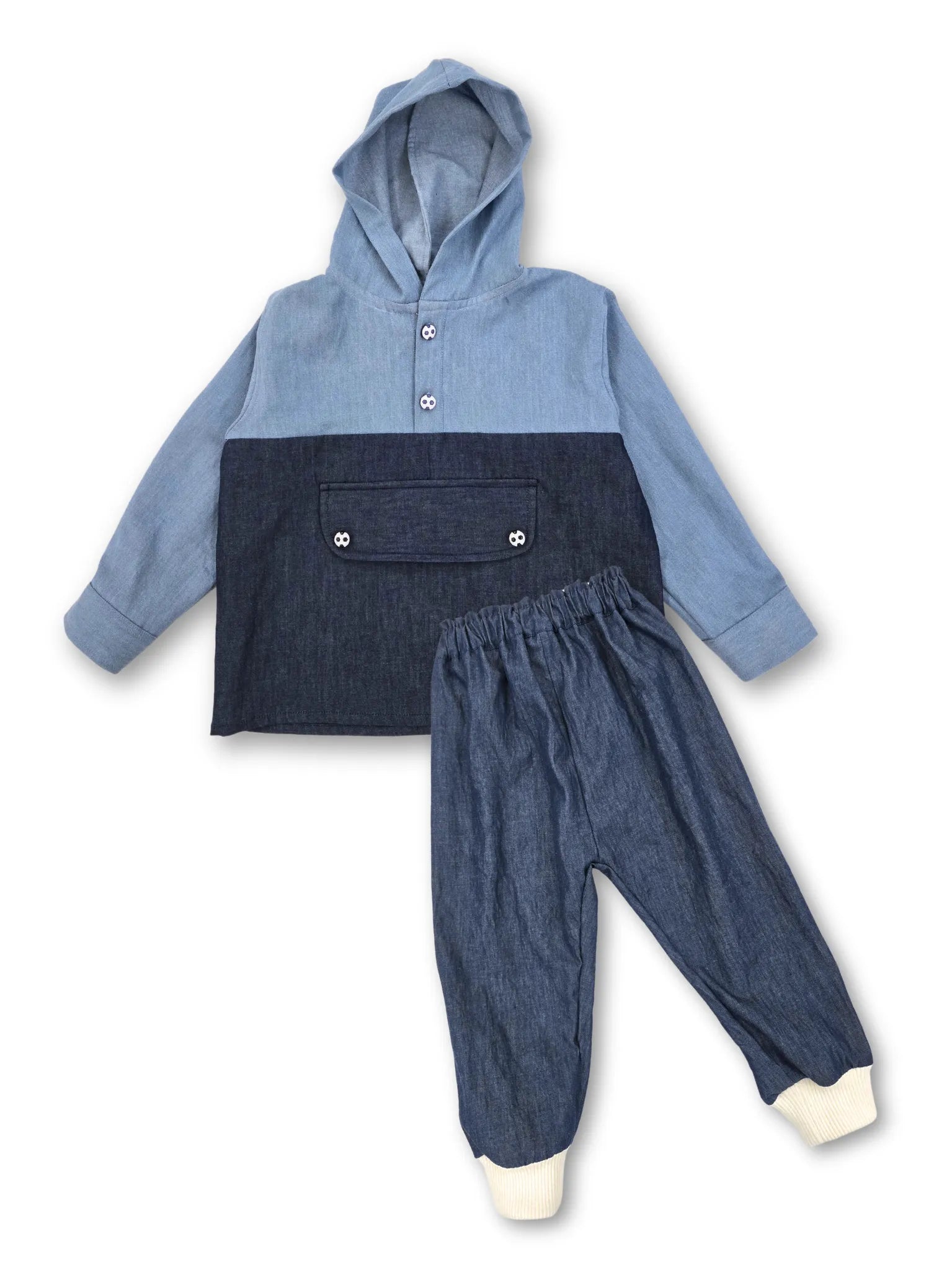 Light and Dark Denim Football Boys co-ord set