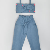 Denim Hearts Top & Pant Set