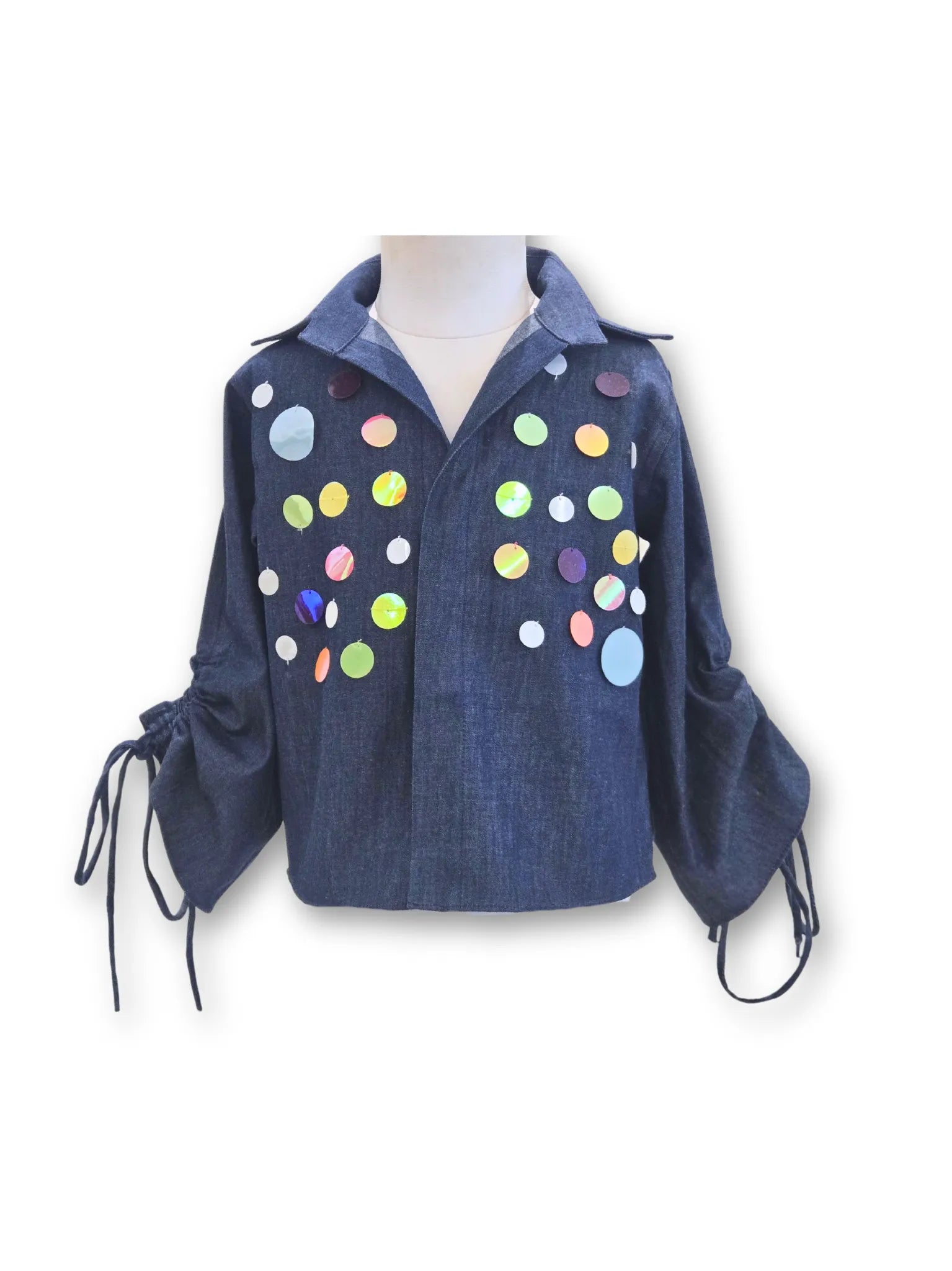 Sequence Embroidered Dark Denim Jacket