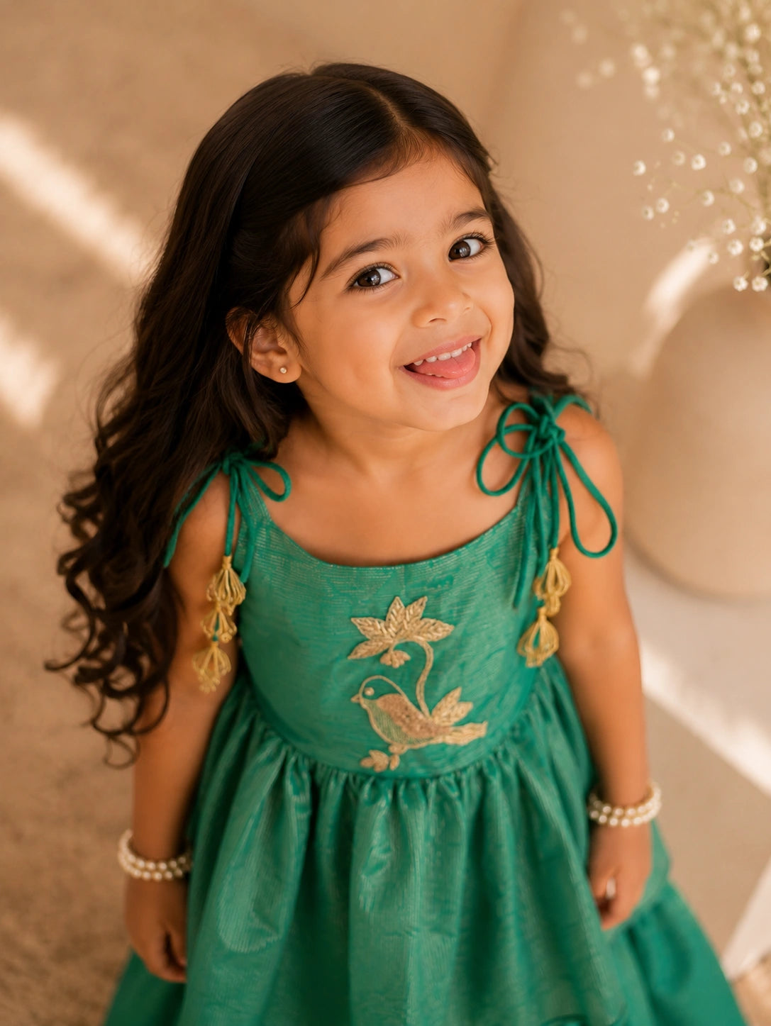Chiria — Sharara Set in Emerald Green