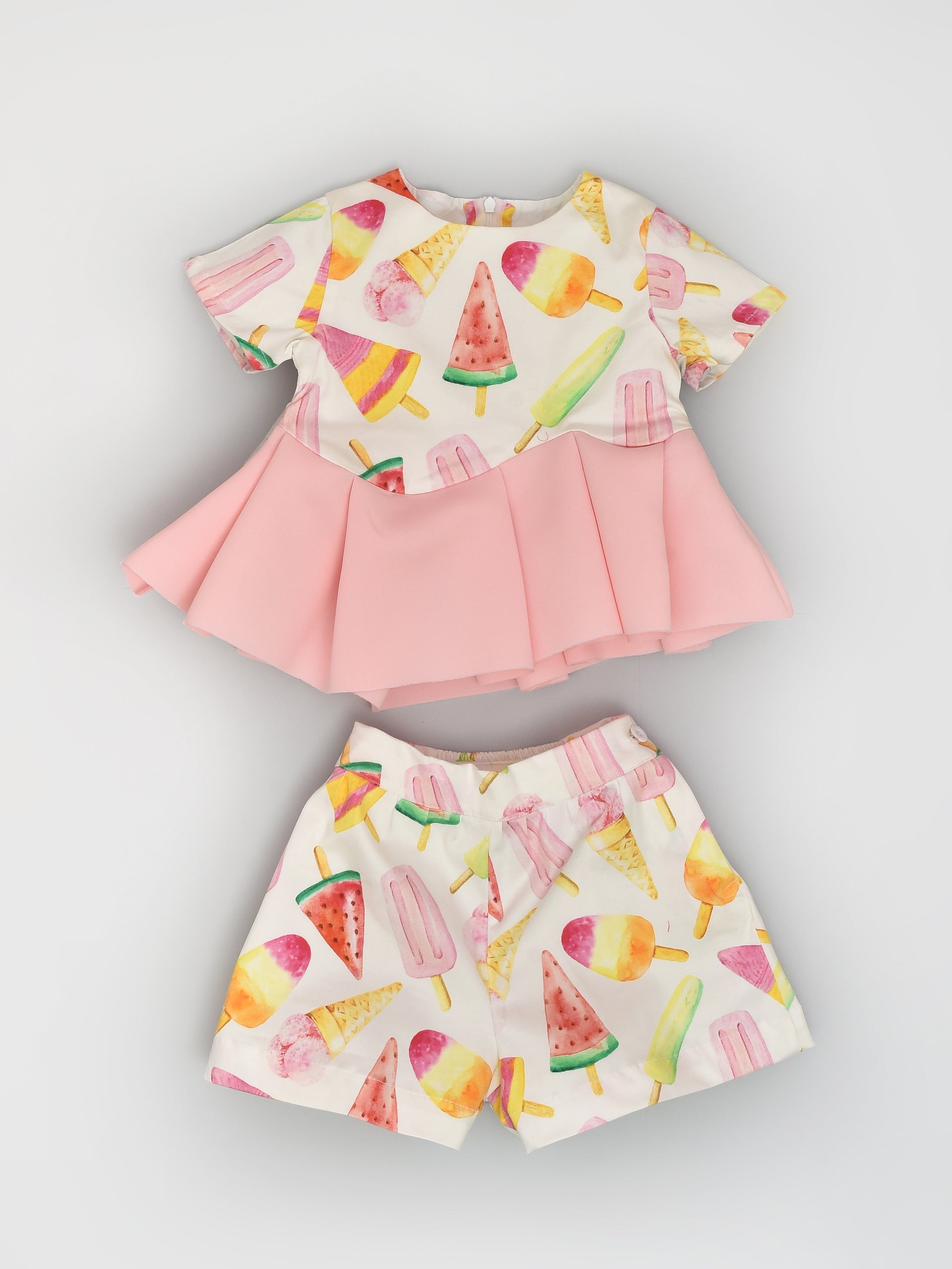 Ice-Cream Peplum Top & Shorts