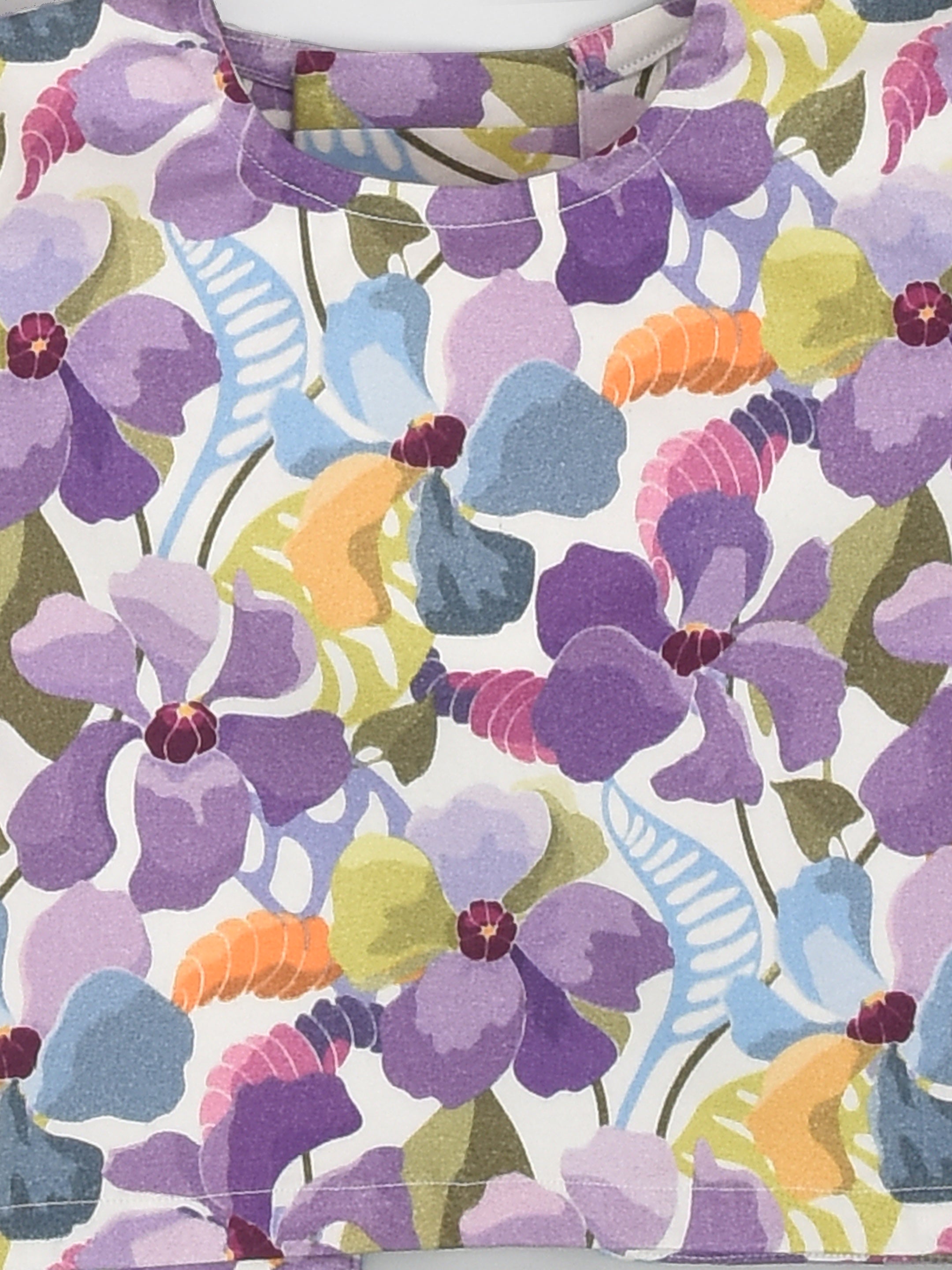 Purple Back-open Floral Top