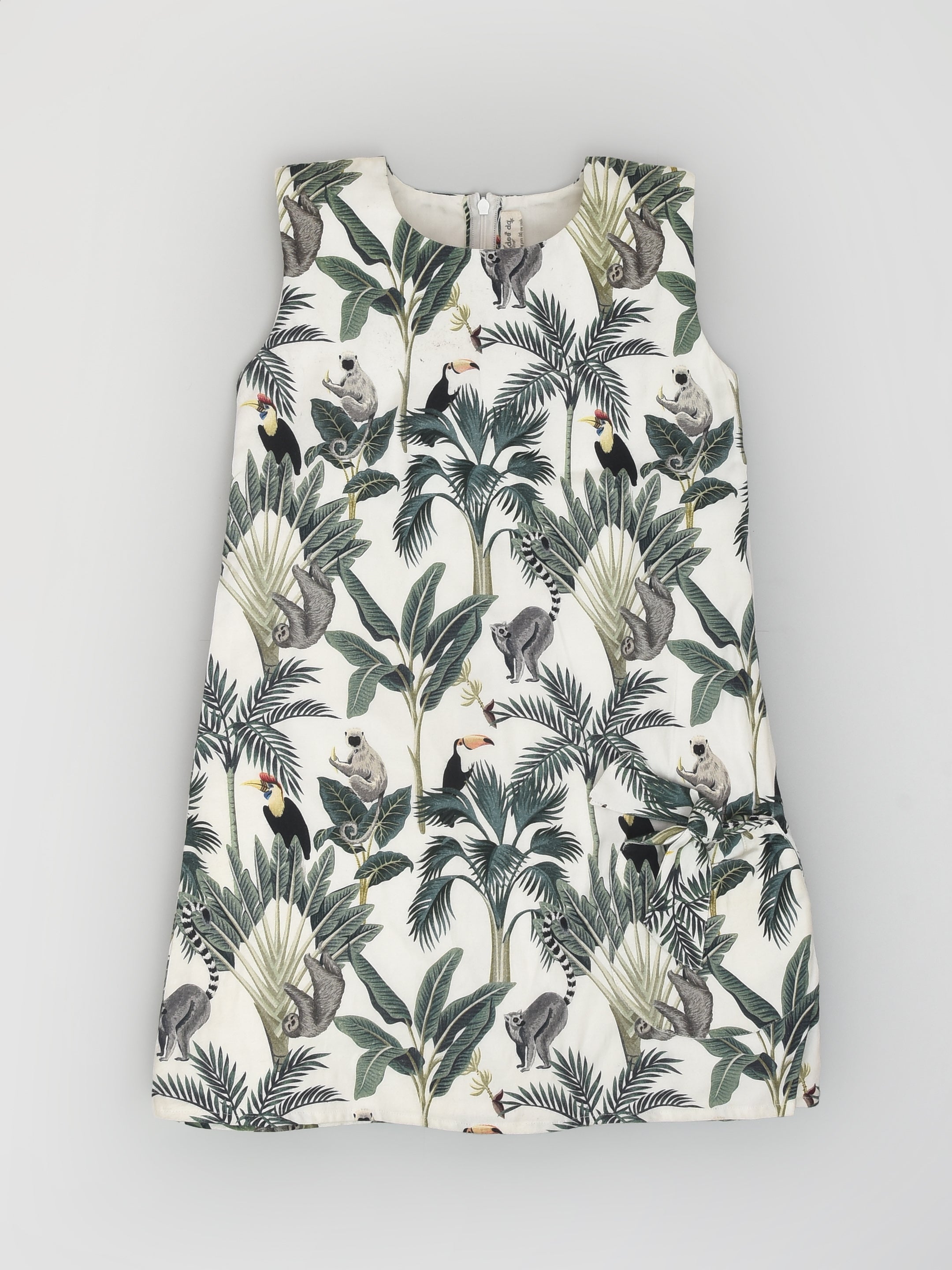 【高品質定番】tropical pattern sleeveless dress〈sd220616〉 Mサイズ