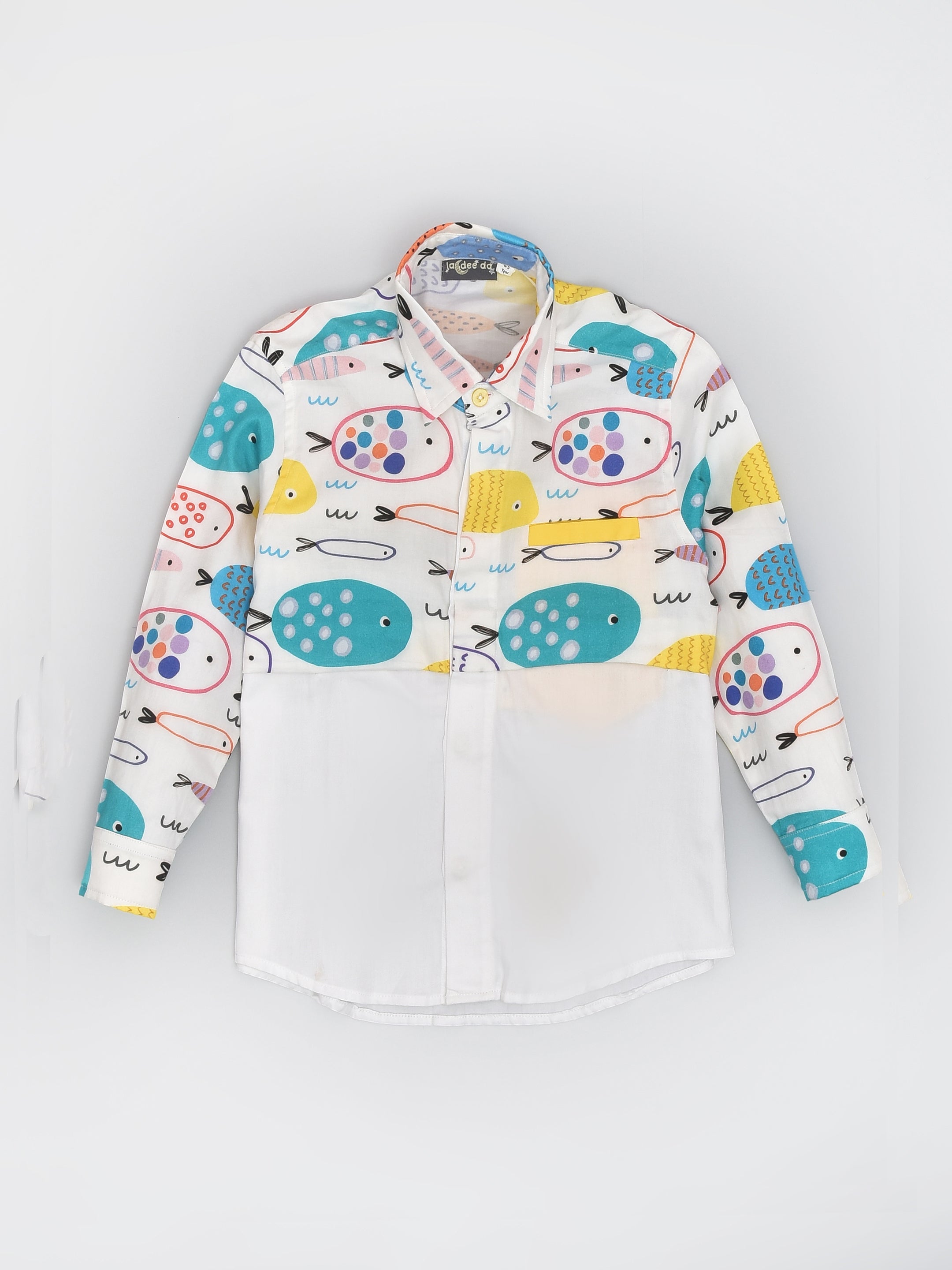 Cotton Shirt in Fish Print
