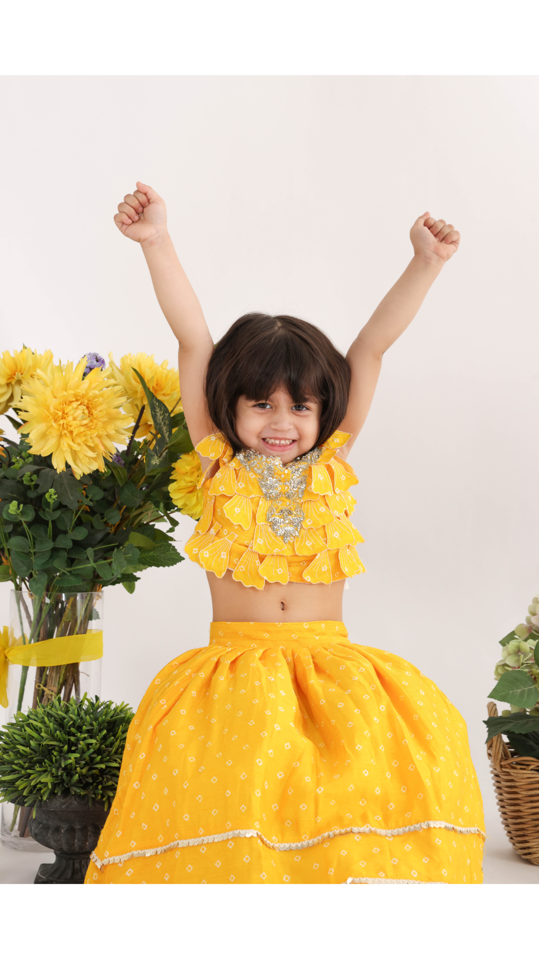 Twinning in Heavy Embroidered Top with Stunning 3d Cutwork Petals and Lehenga and Kurta Pyjama