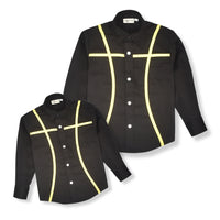 Father's Day Special : Twinning Set Black Shirt with Yellow Stripe