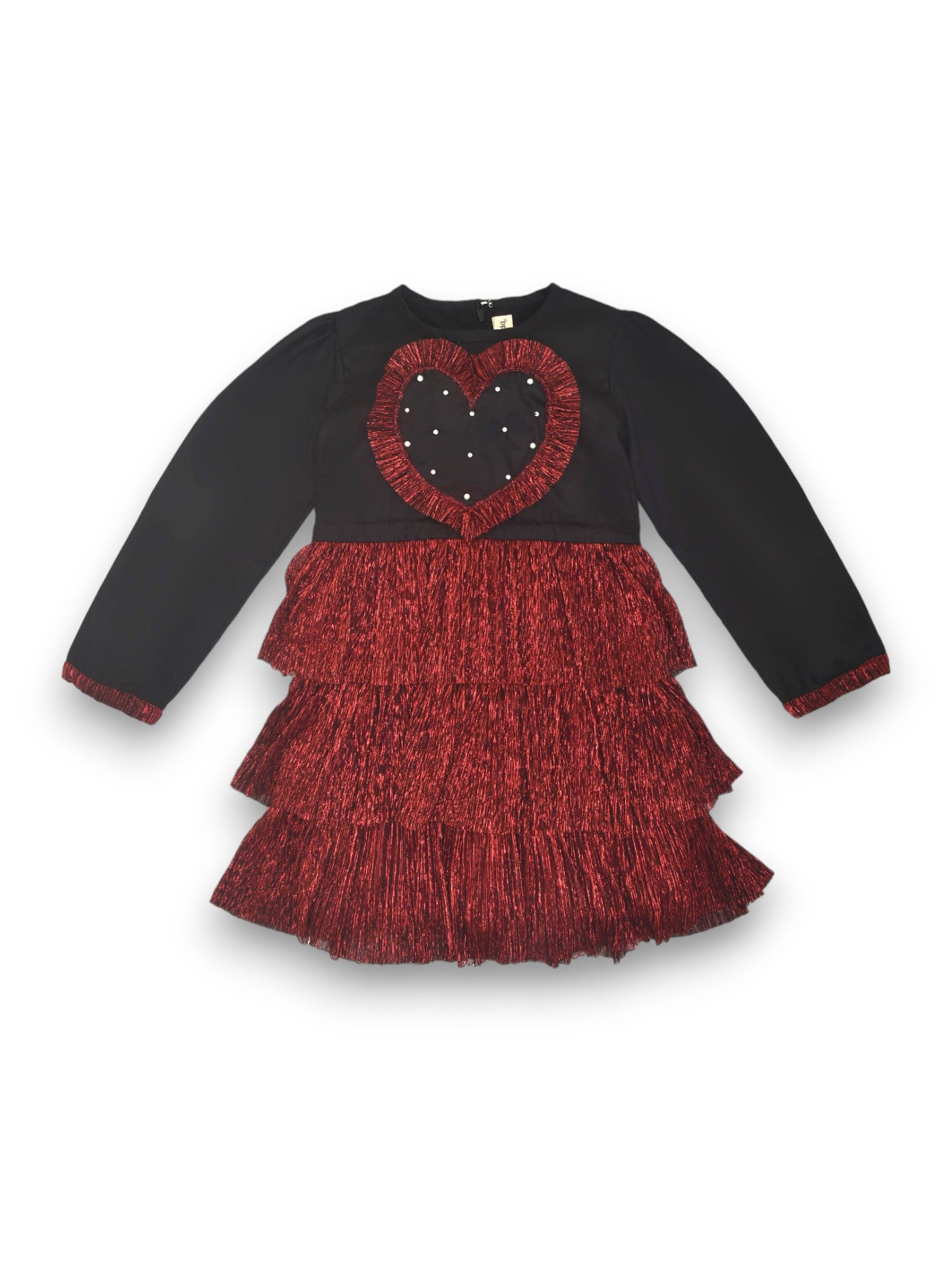 Black and Red Frill Dress Embracing a Bold Heart Design