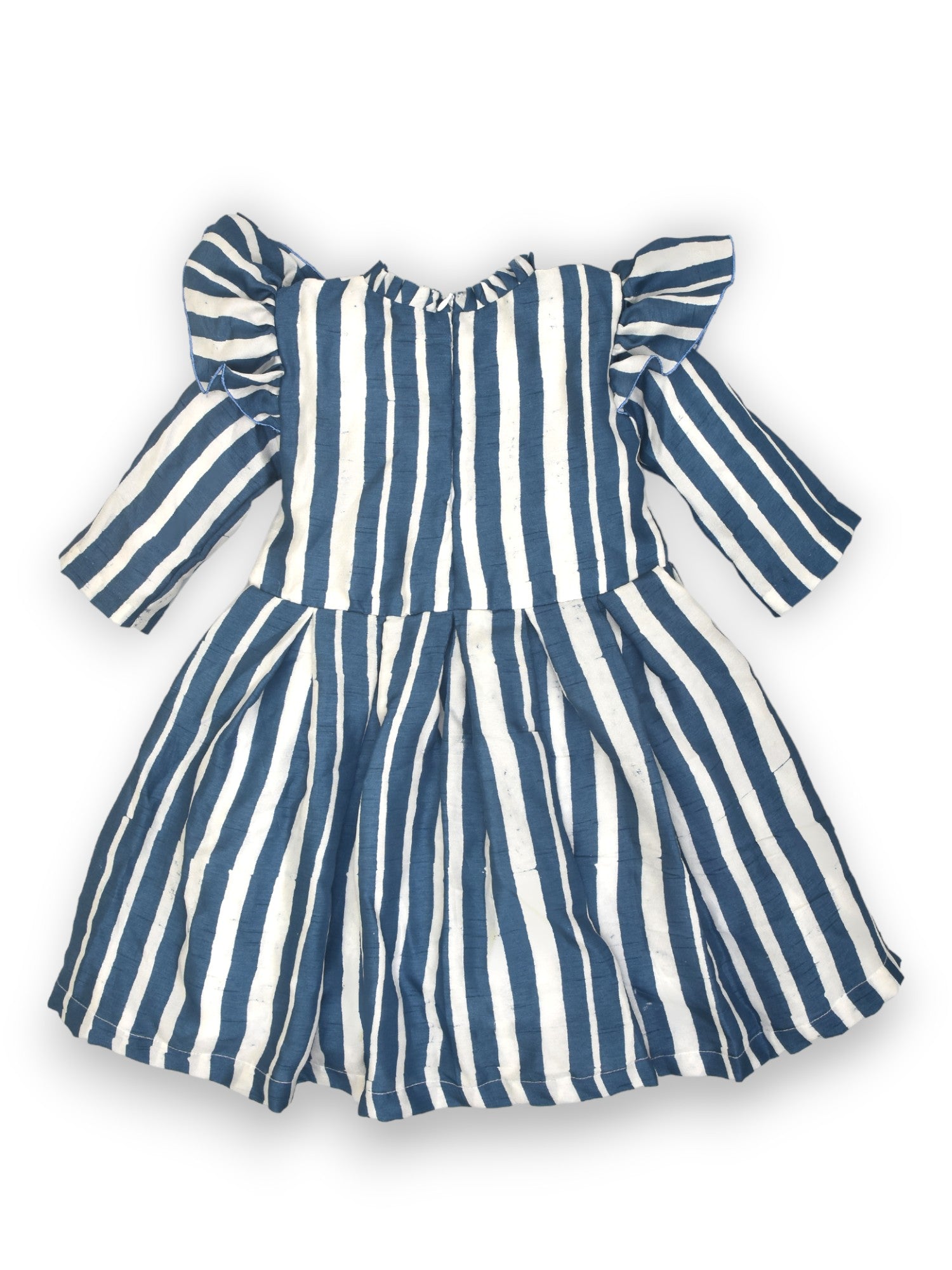 Blue Striped Dress with a Dash of Popcorn Fun