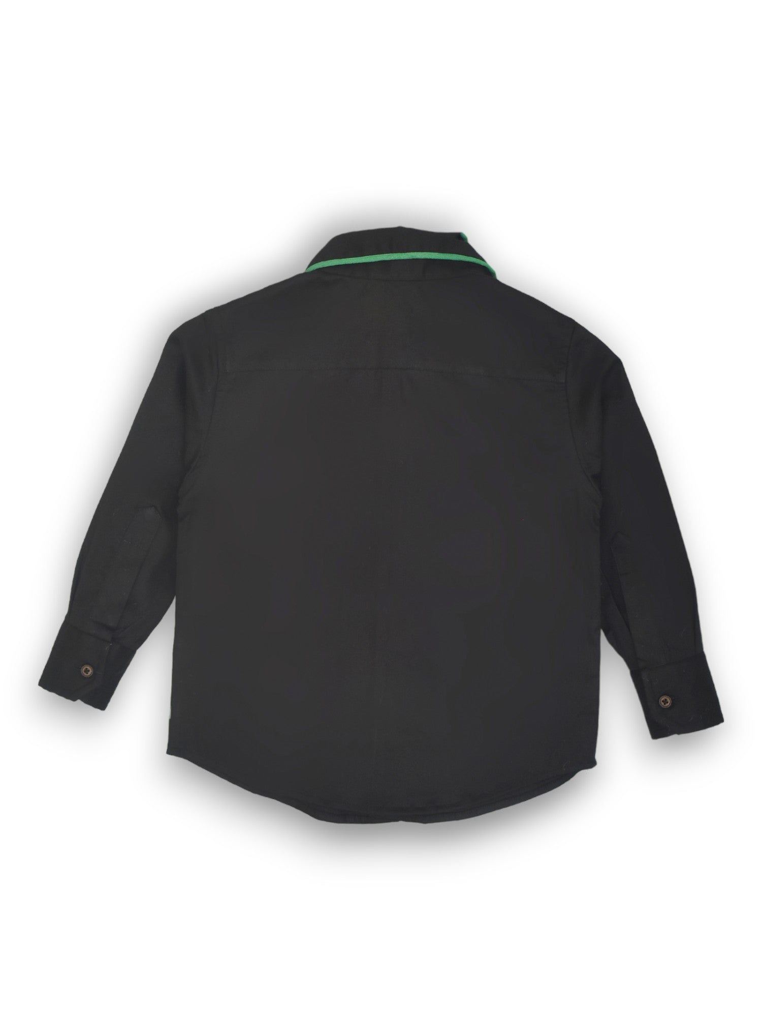 Black Shirt Embroidered with Graceful Giraffe Motif