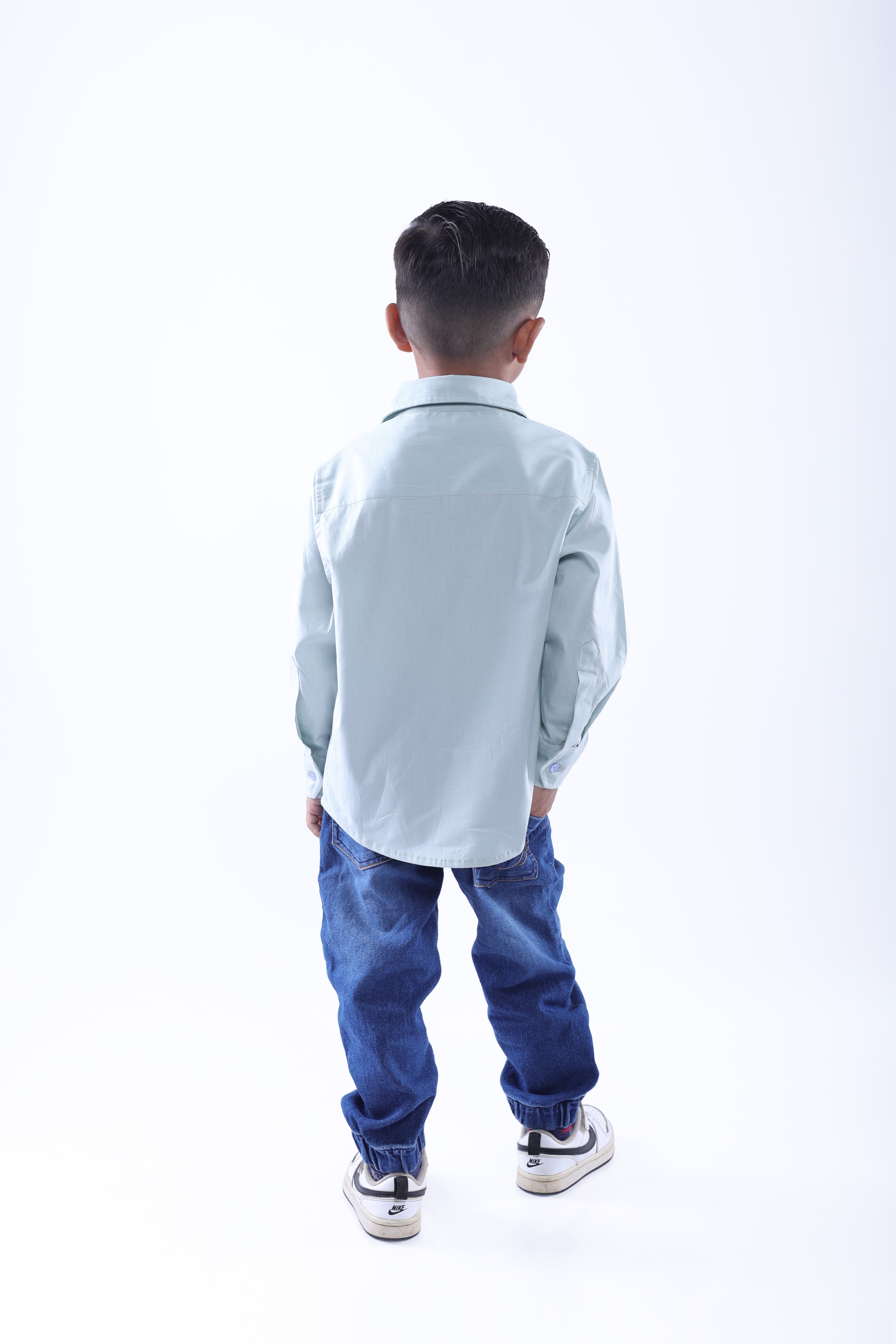 Animal Embroidered Blue Shirt