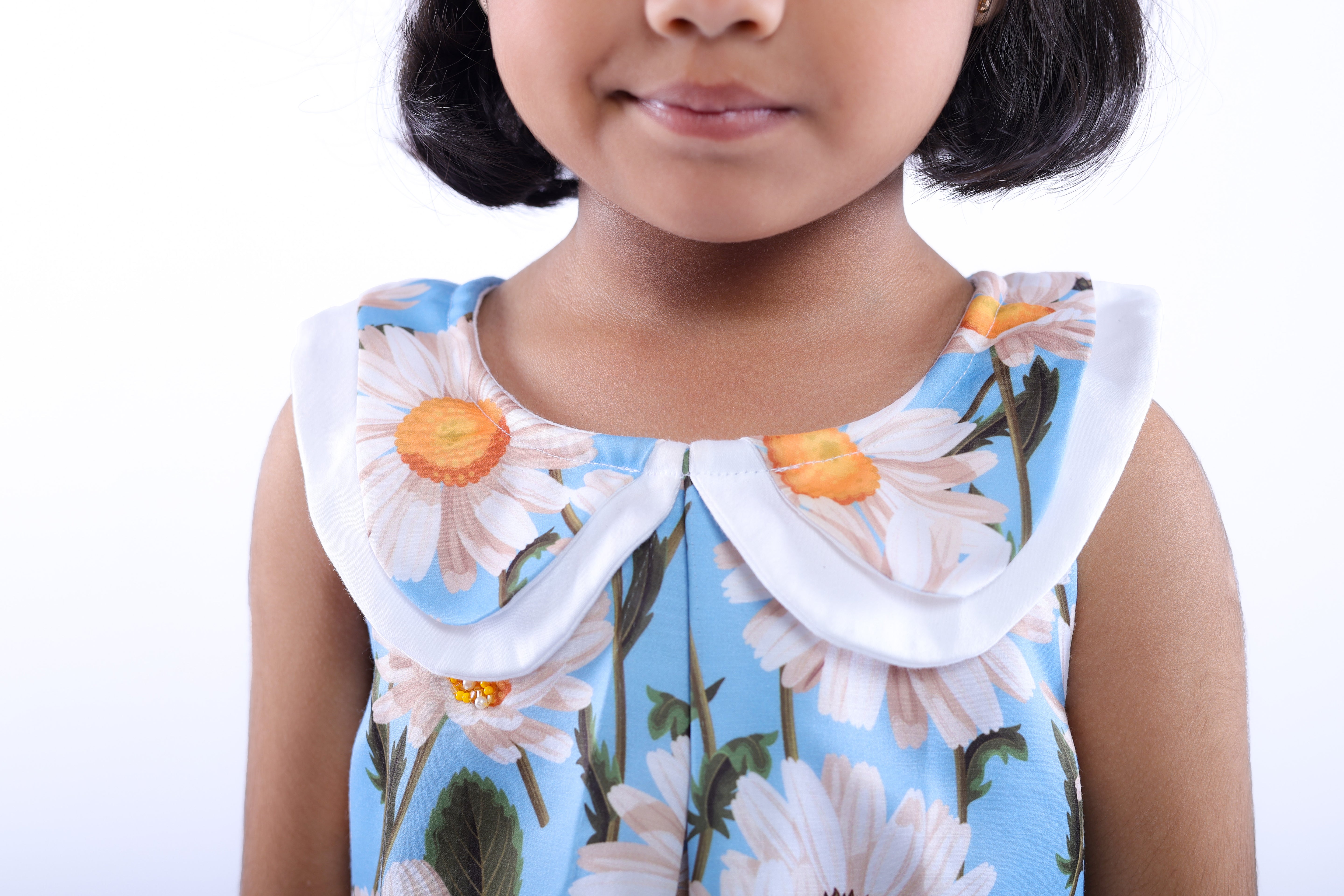Blue and White Daisy Top and Shorts