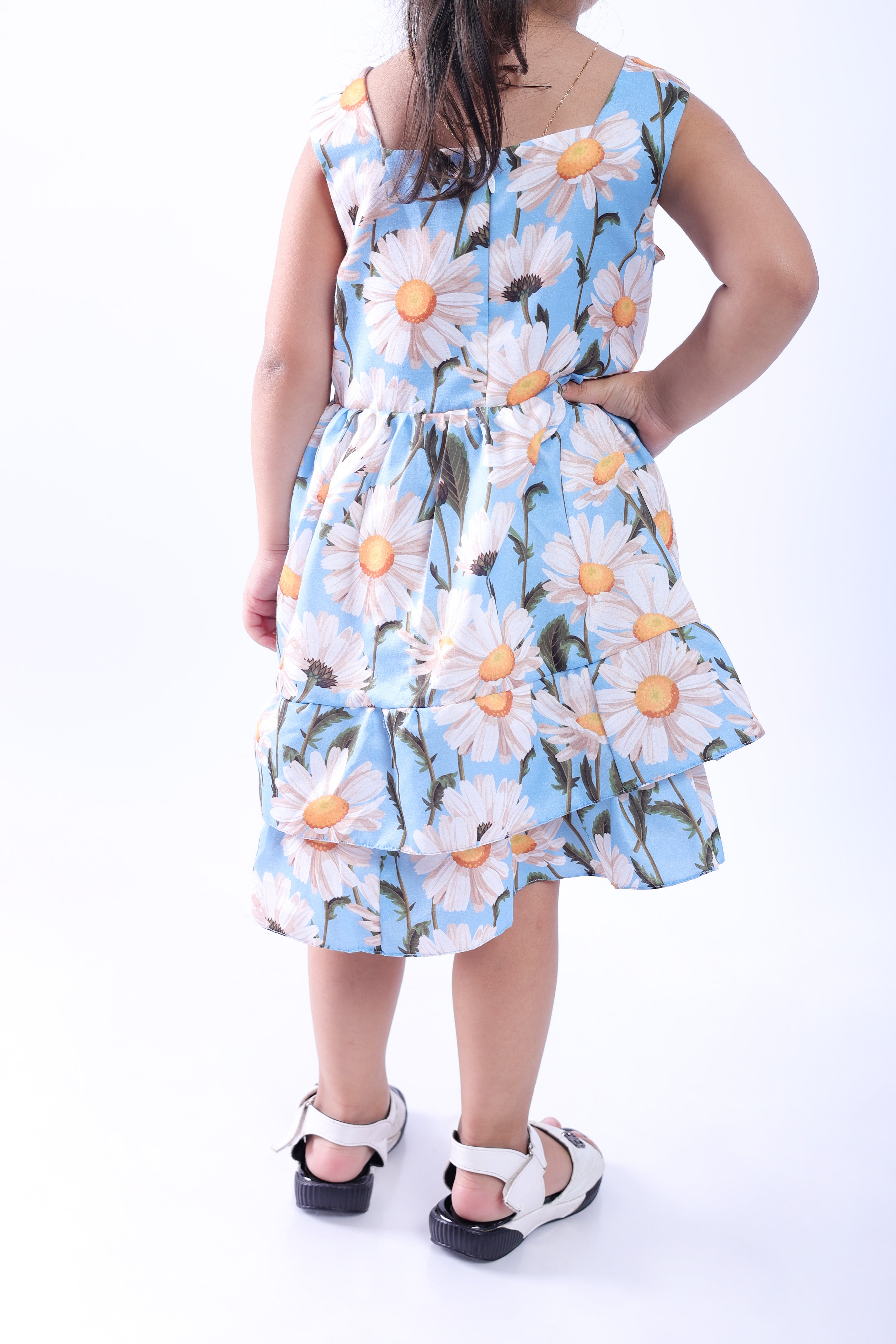 Blue and White Daisy Dress