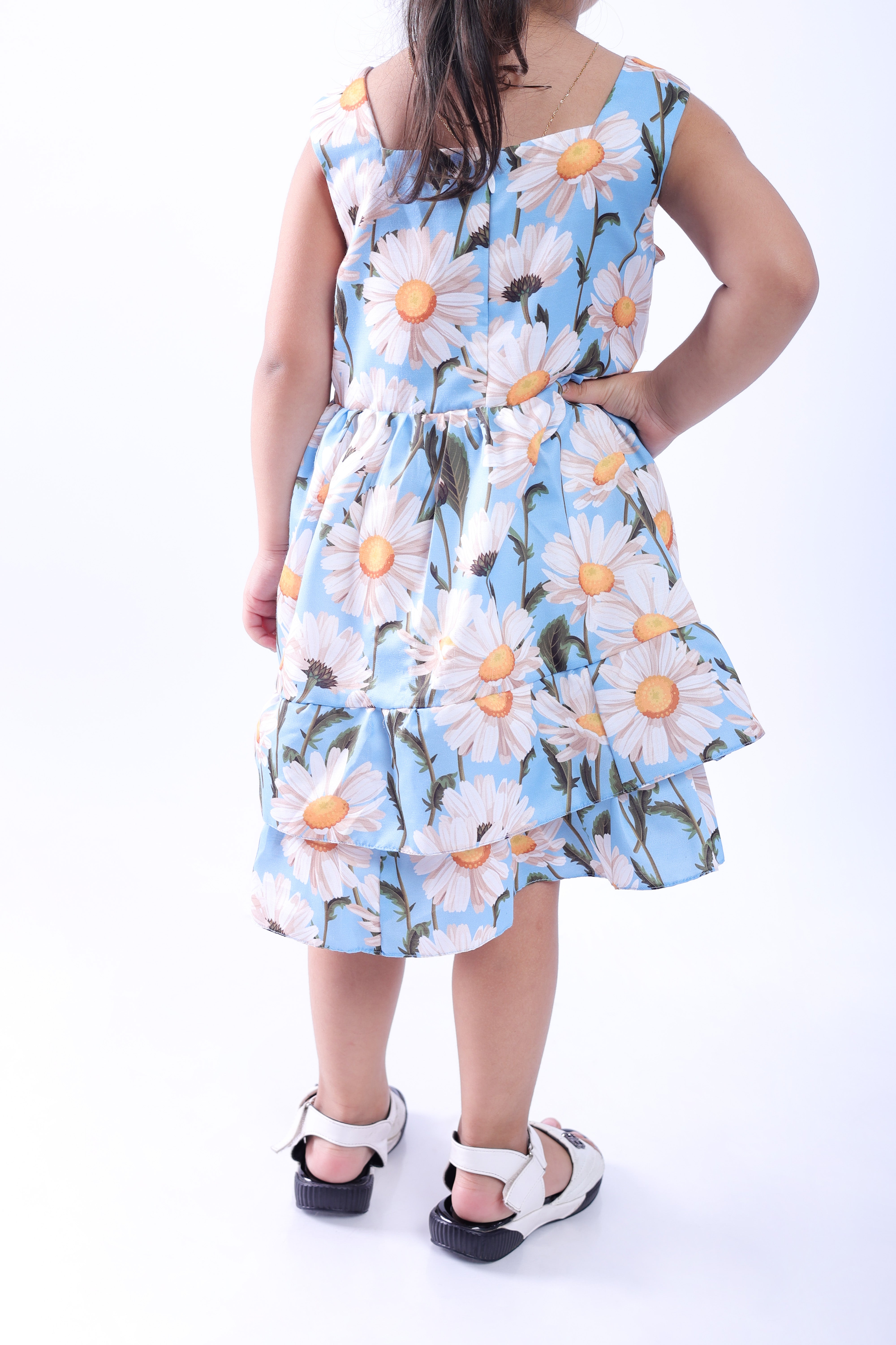 Blue and White Daisy Dress