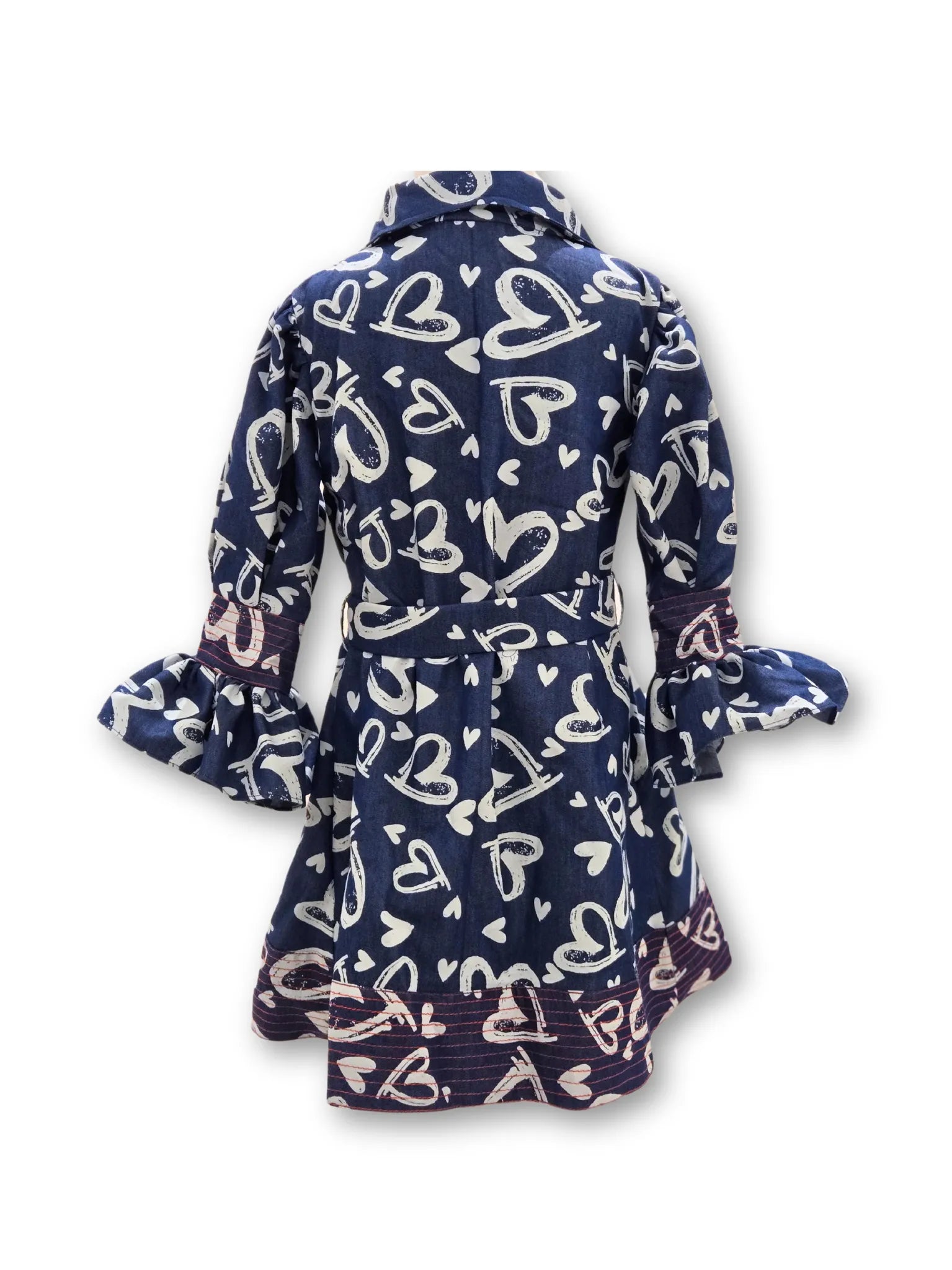 Hearts Printed Dark Denim Dress