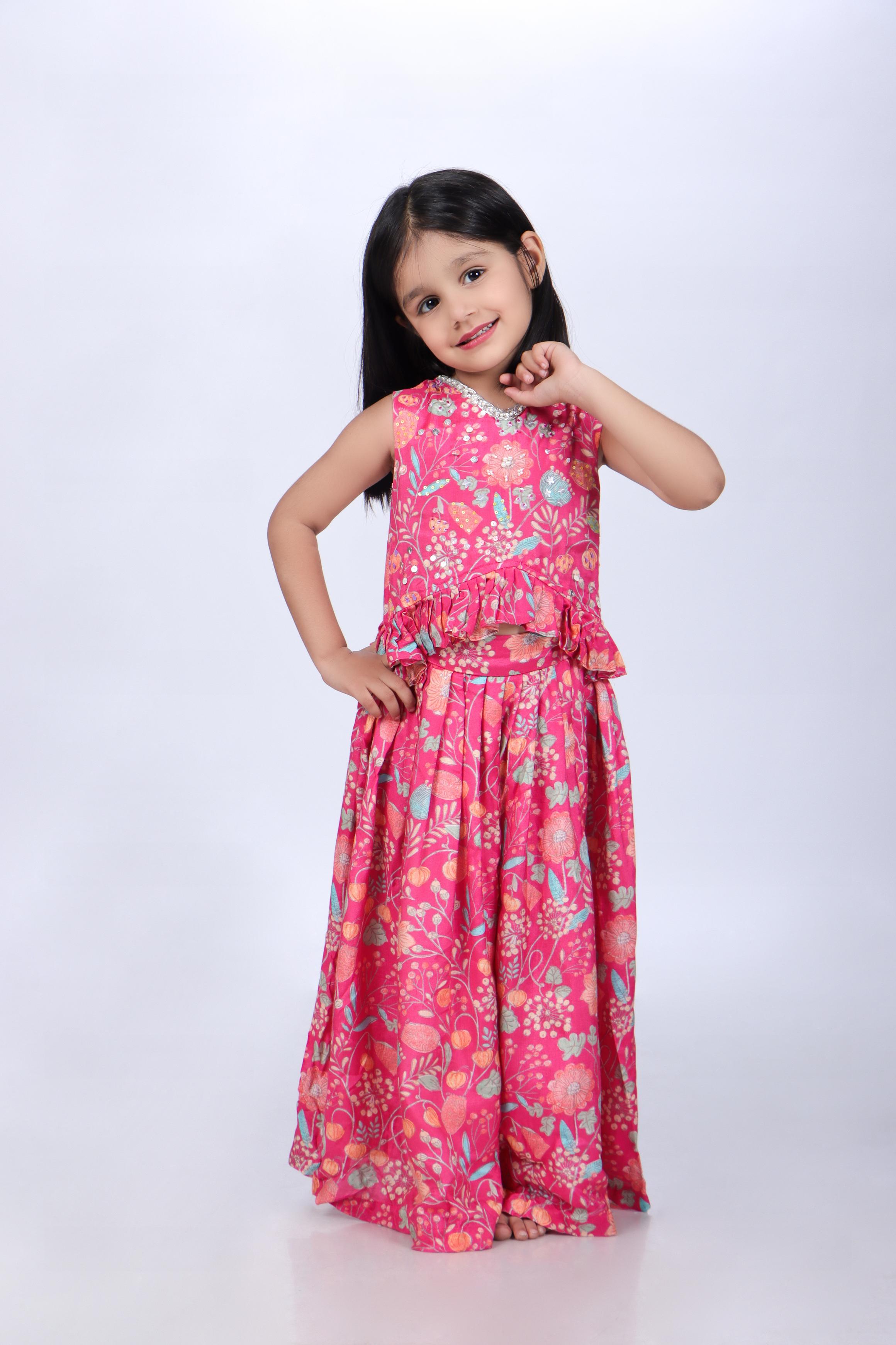 Pink Floral Top and Palazzo