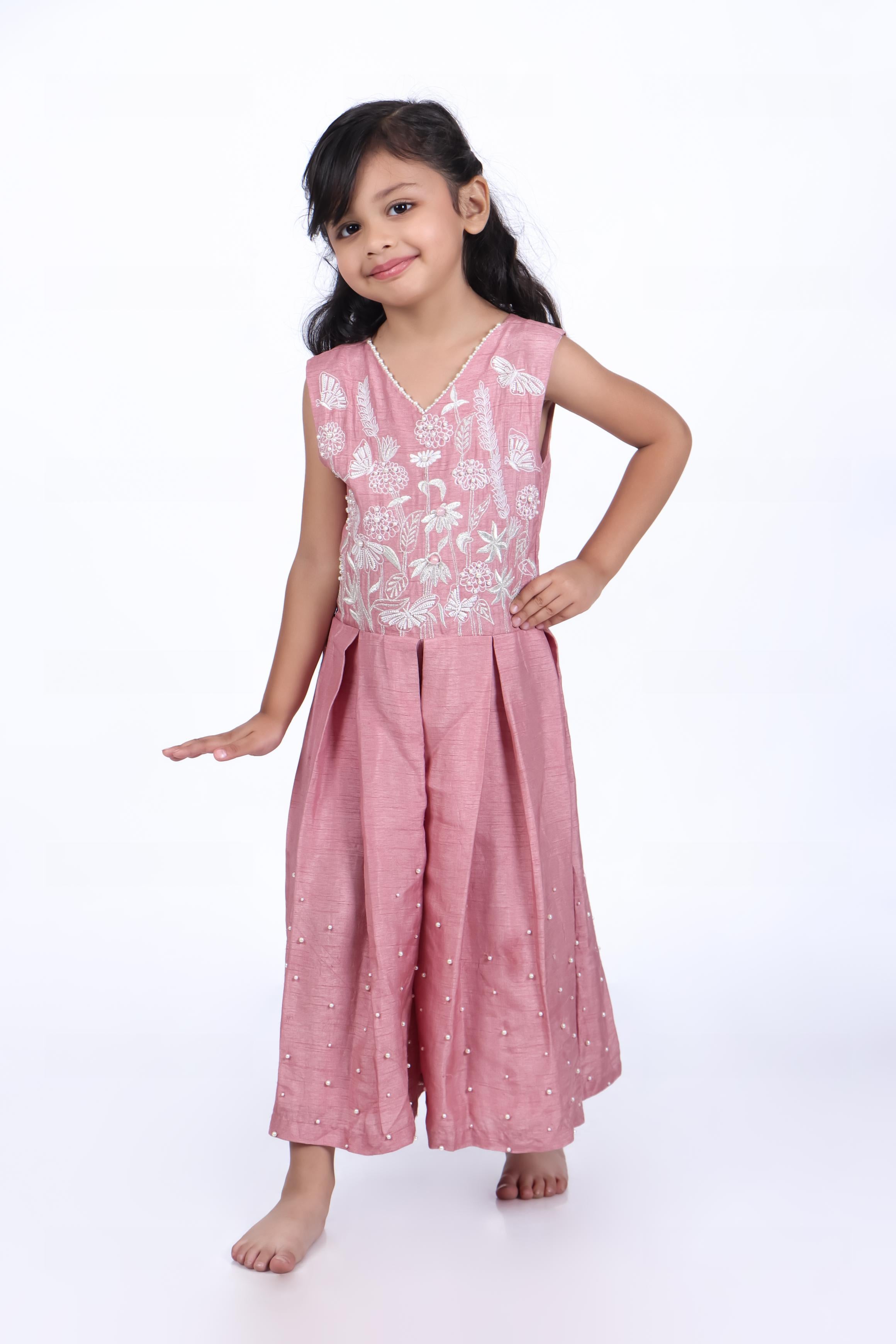 Onion Pink Floral Jumpsuit