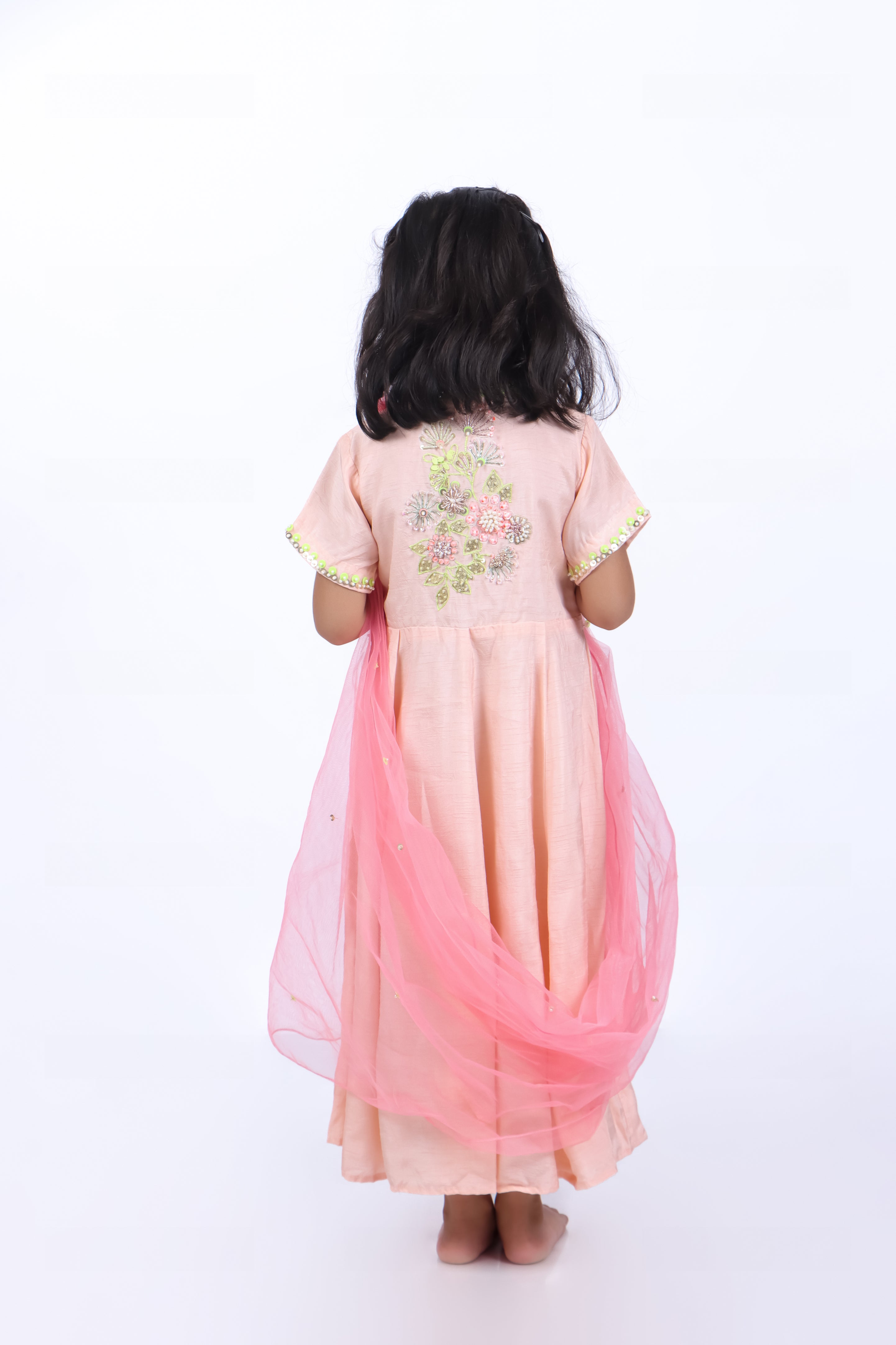  Anarkali with Attached Pink Dupatta