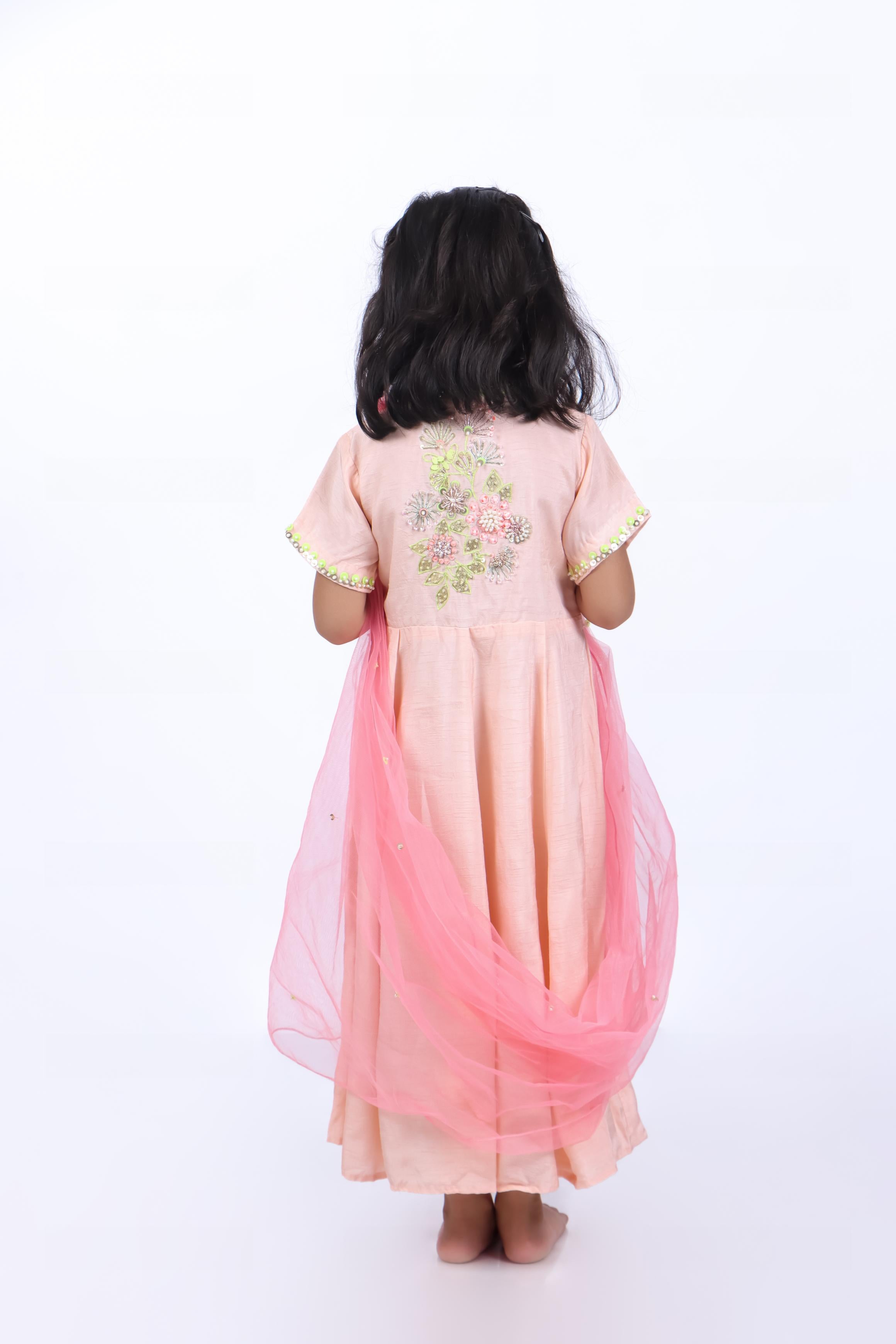 Anarkali with Attached Pink Dupatta