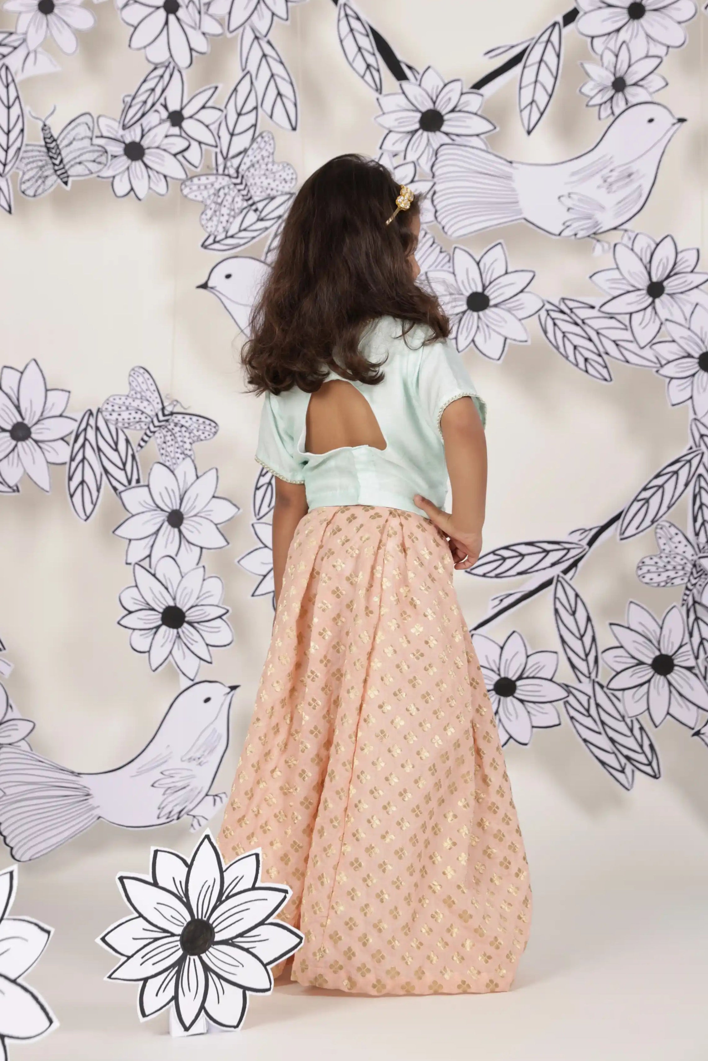 Blush Buzz Girls Lehenga Set