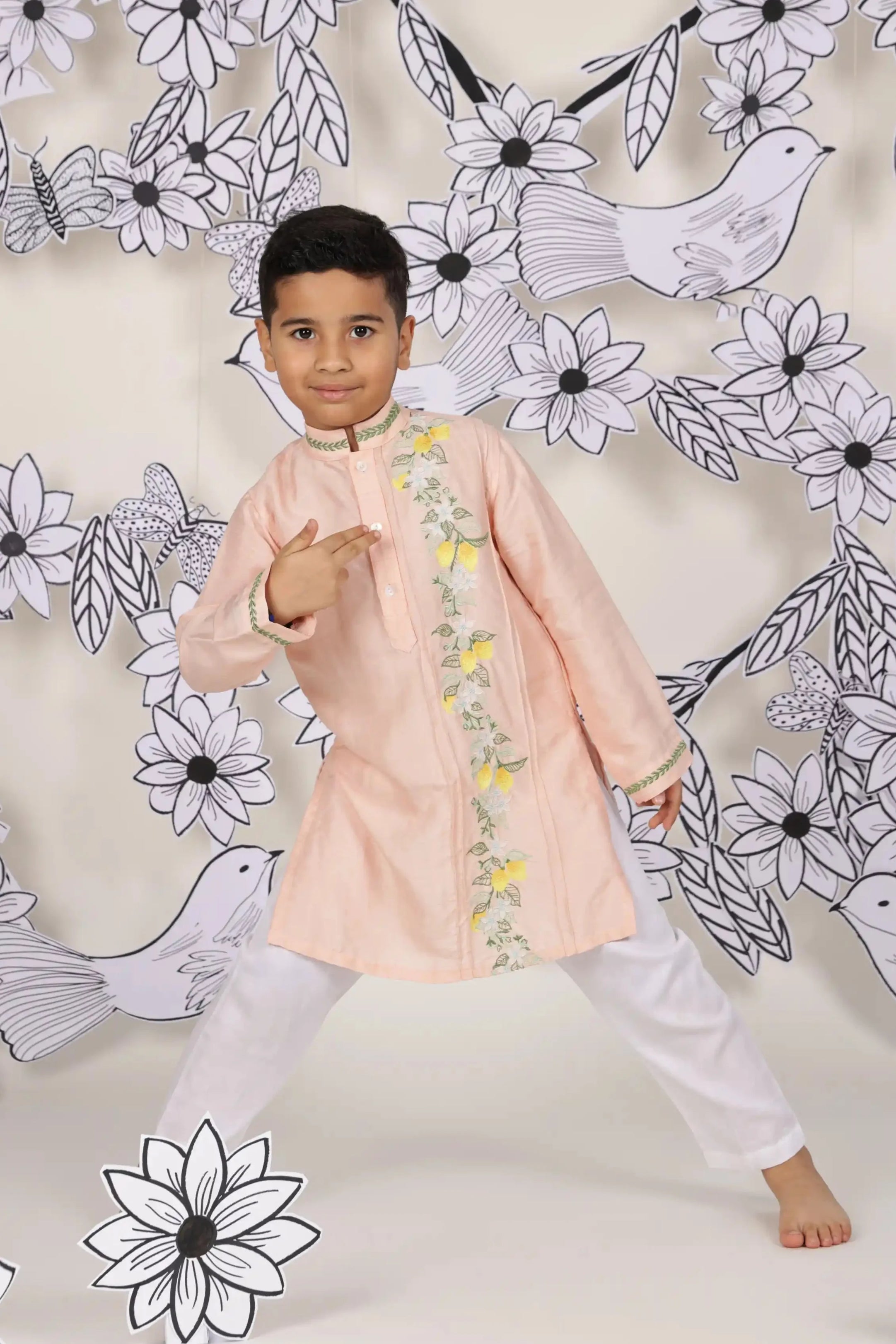 Sunset Bloom Boys Kurta Set
