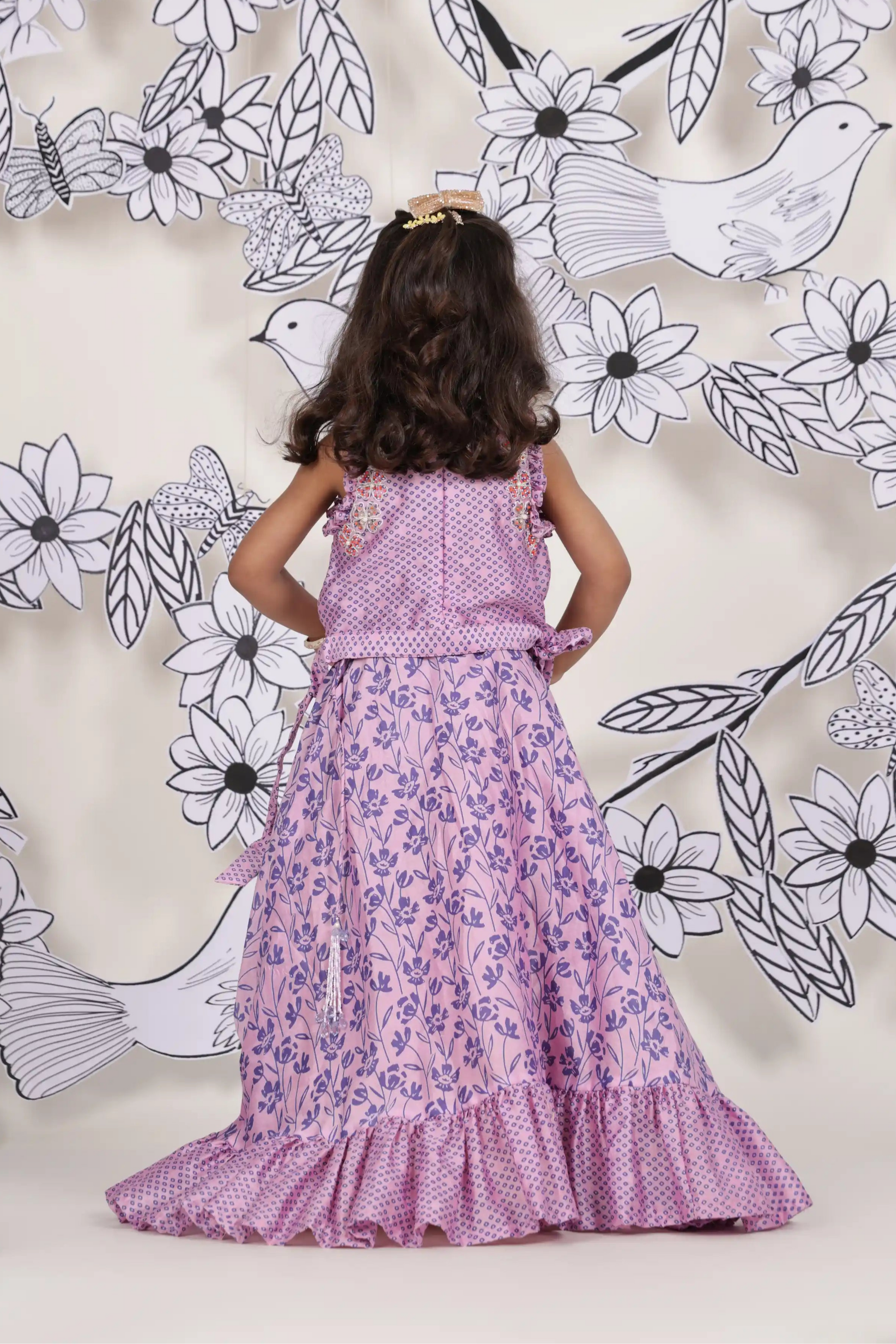 Lilac Bloom Girls Skirt Set