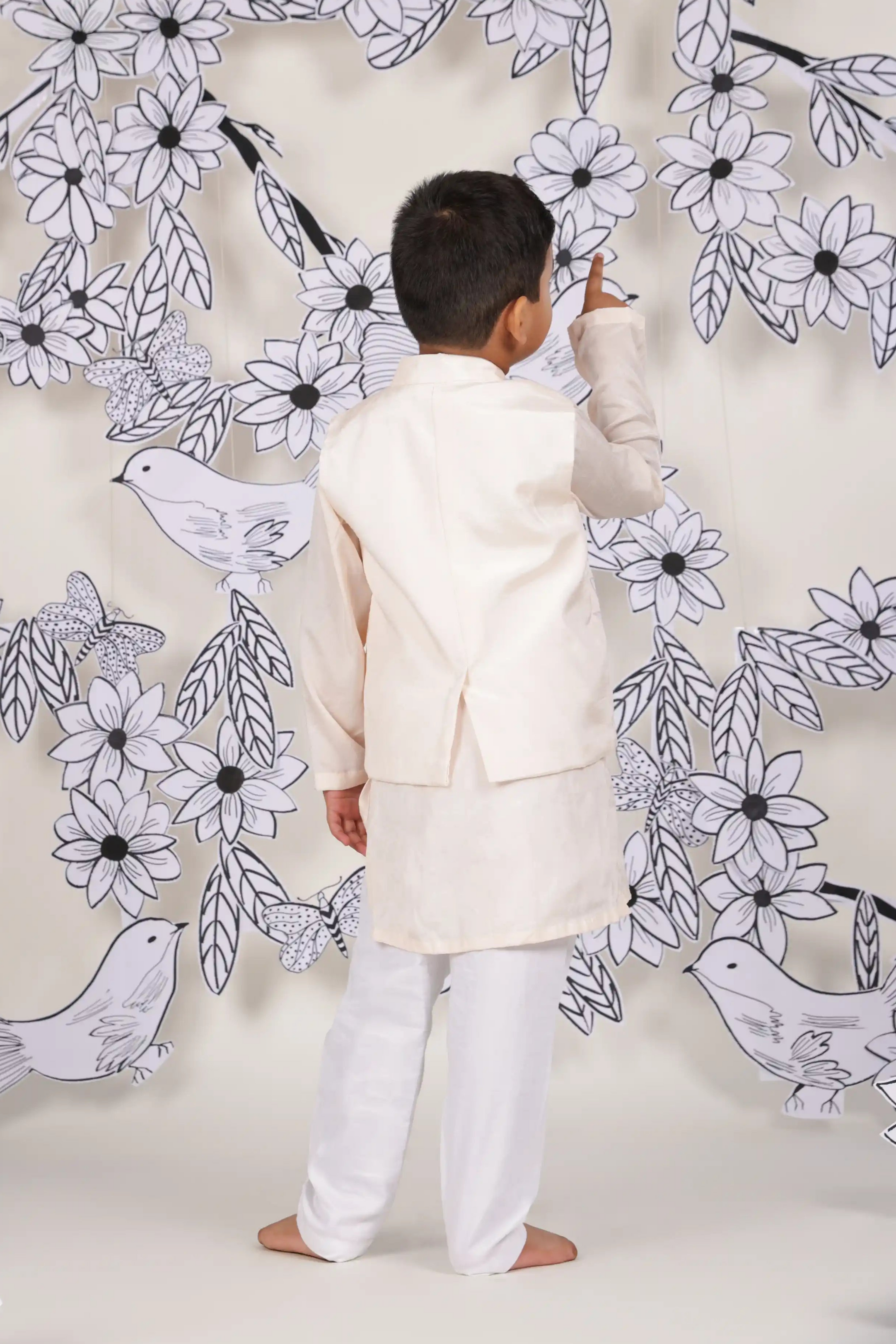 Pastel Leaf Boys Jacket Set