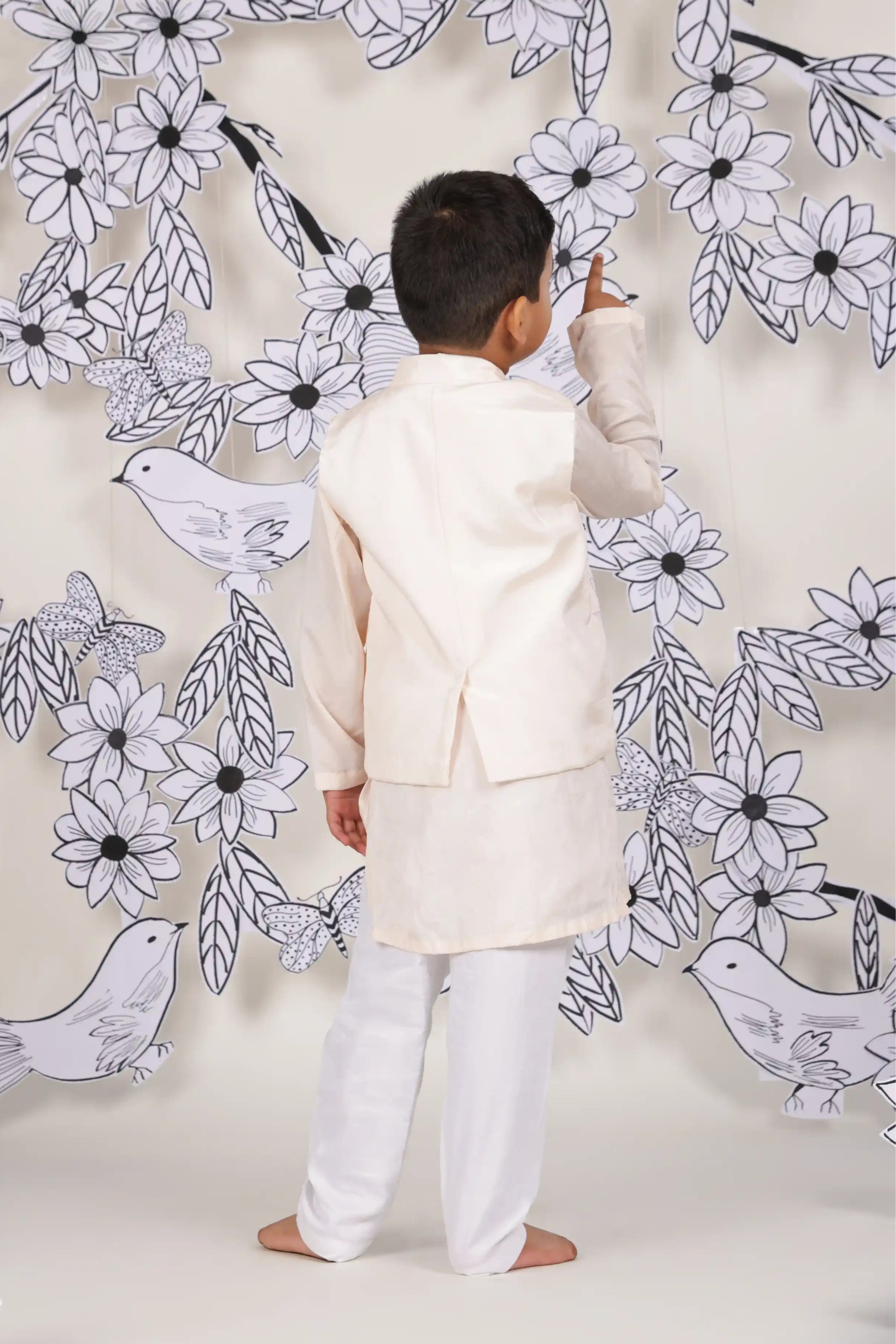 Pastel Leaf Boys Jacket Set