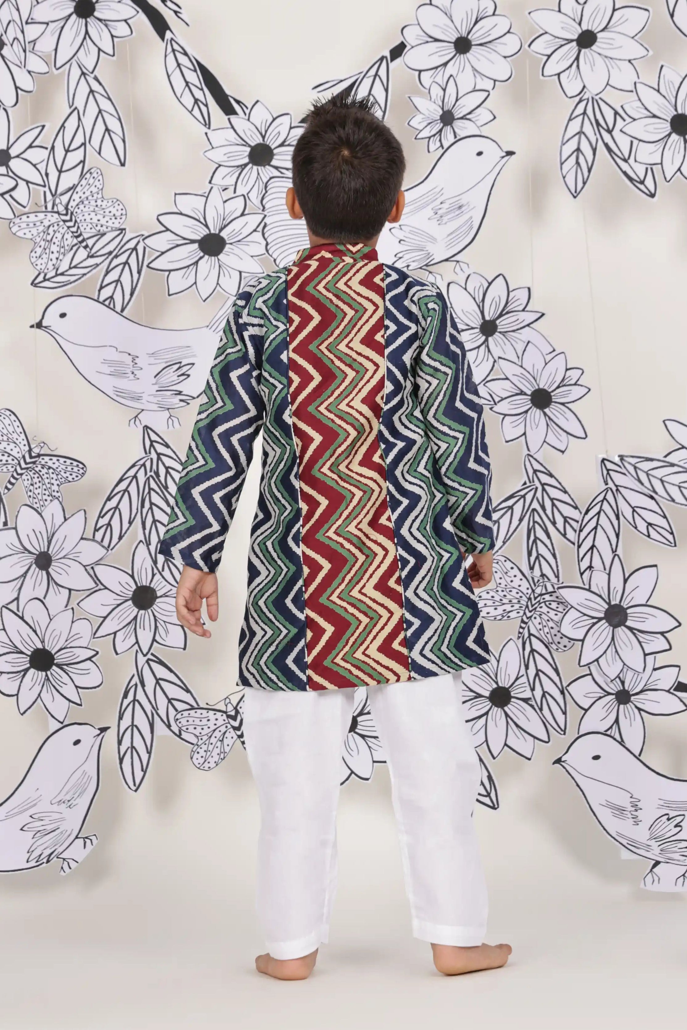 Zigzag Fest Boys Kurta Set