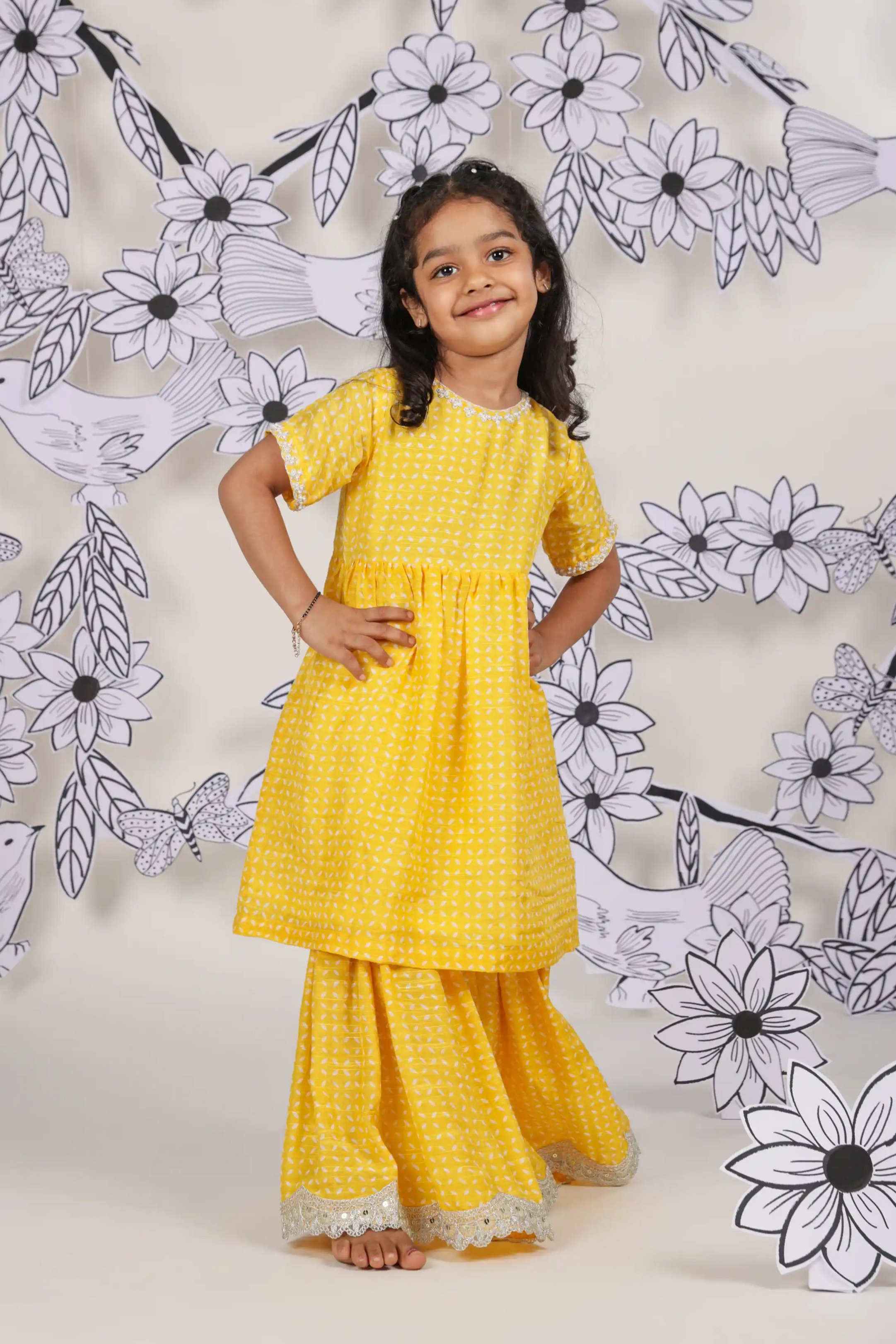 Sunshine Sparkle Girls Sharara Set