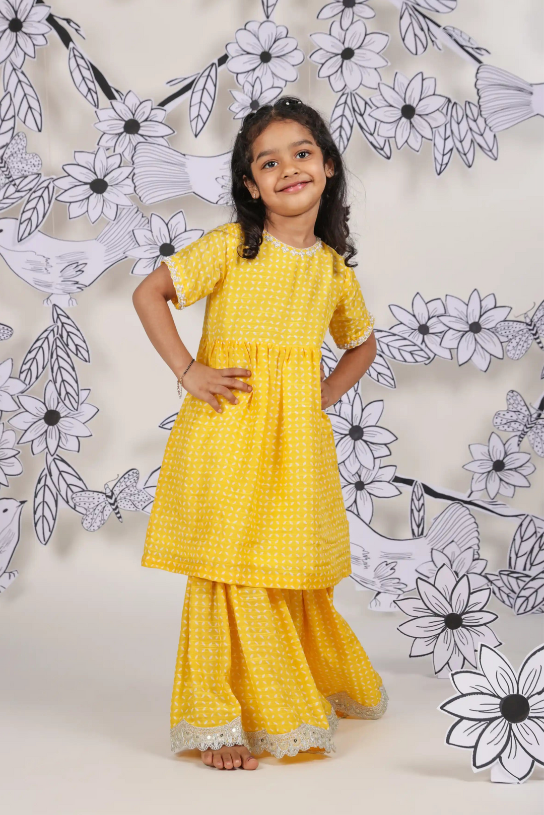 Sunshine Sparkle Girls Sharara Set