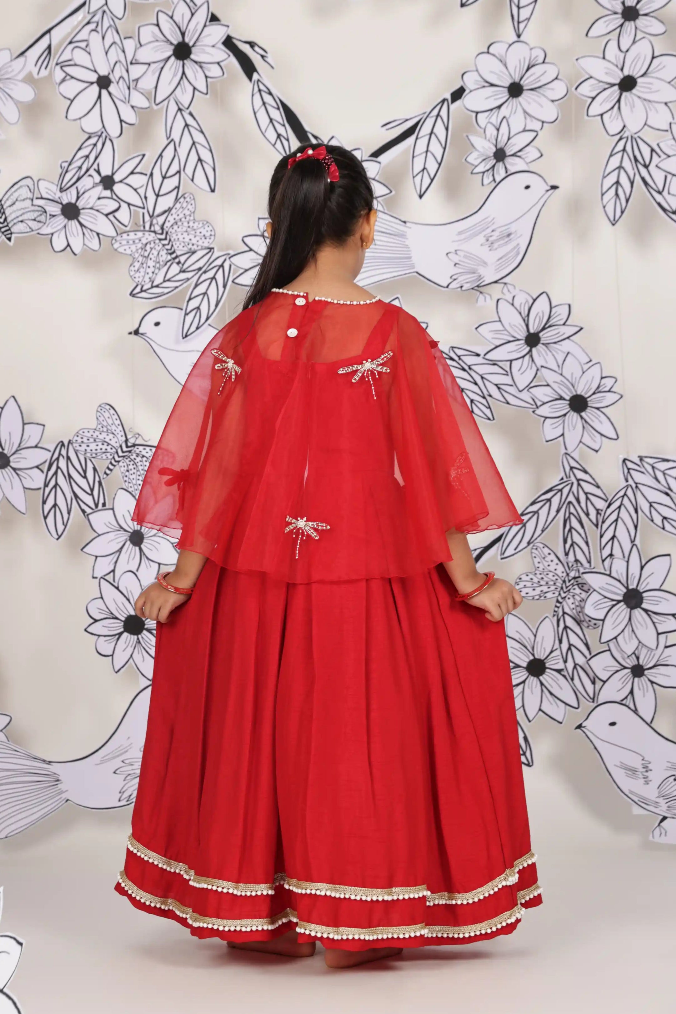 Crimson Wings Girls Gown