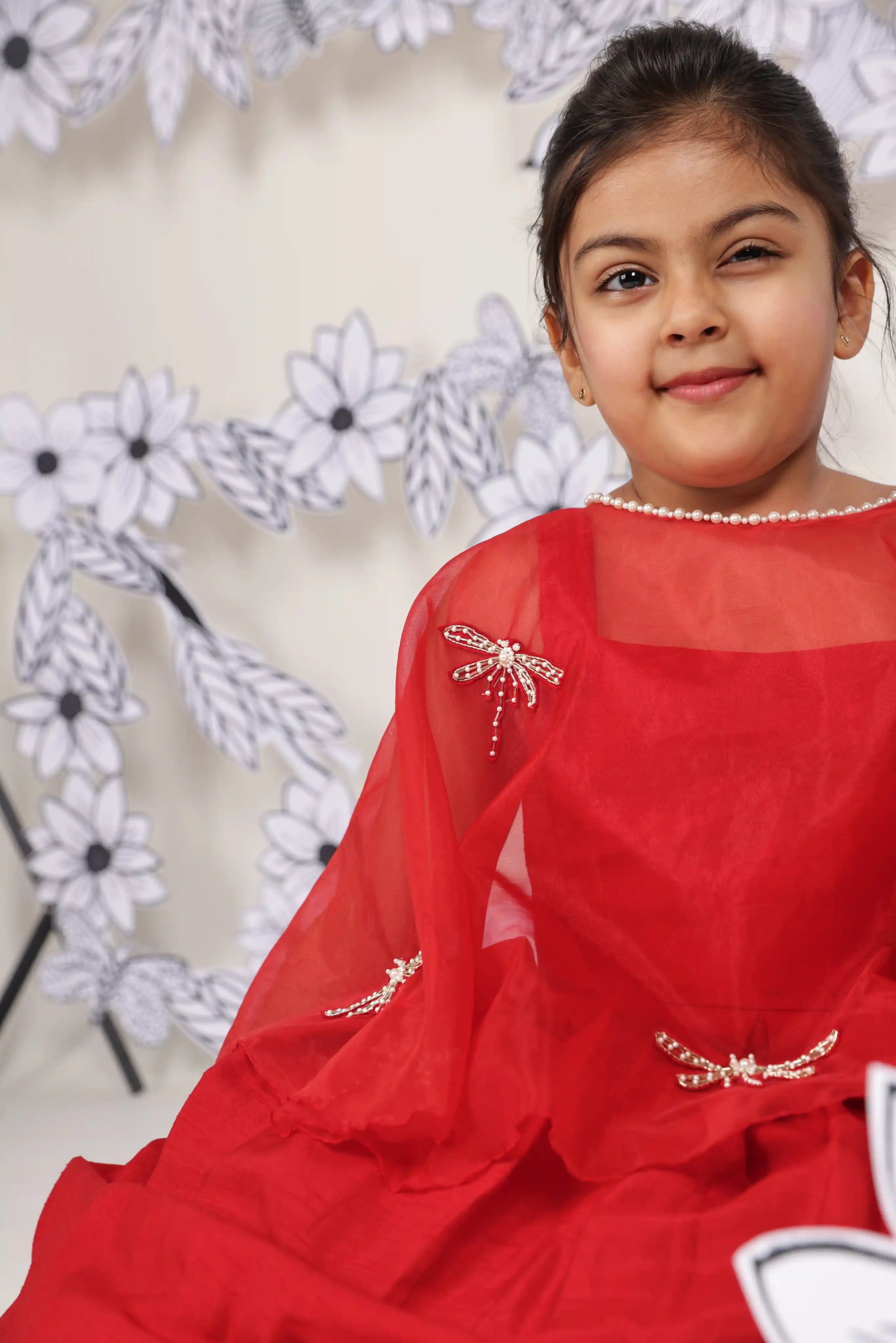 Crimson Wings Girls Gown