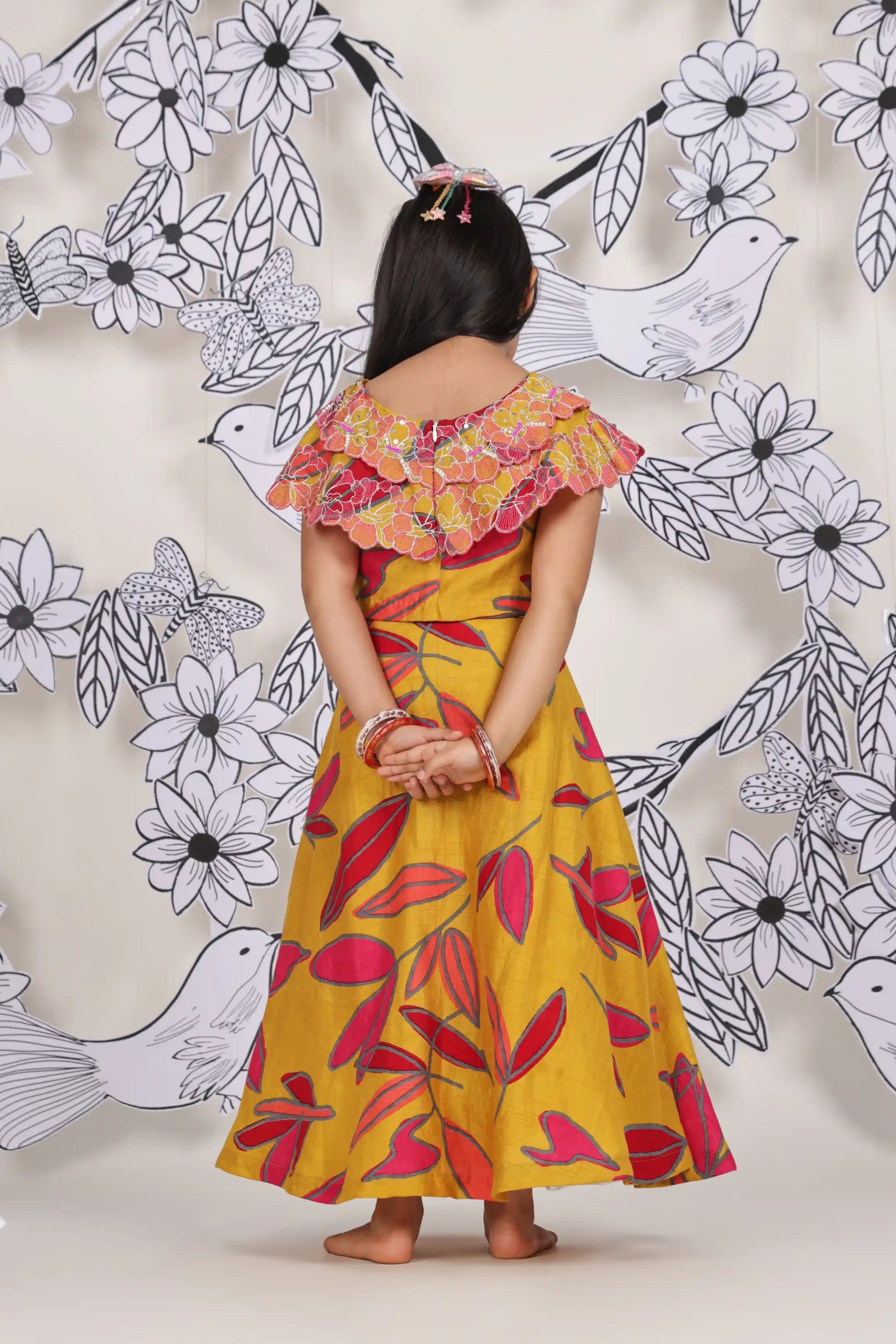 Sunburst Leaf Girls Skirt Set