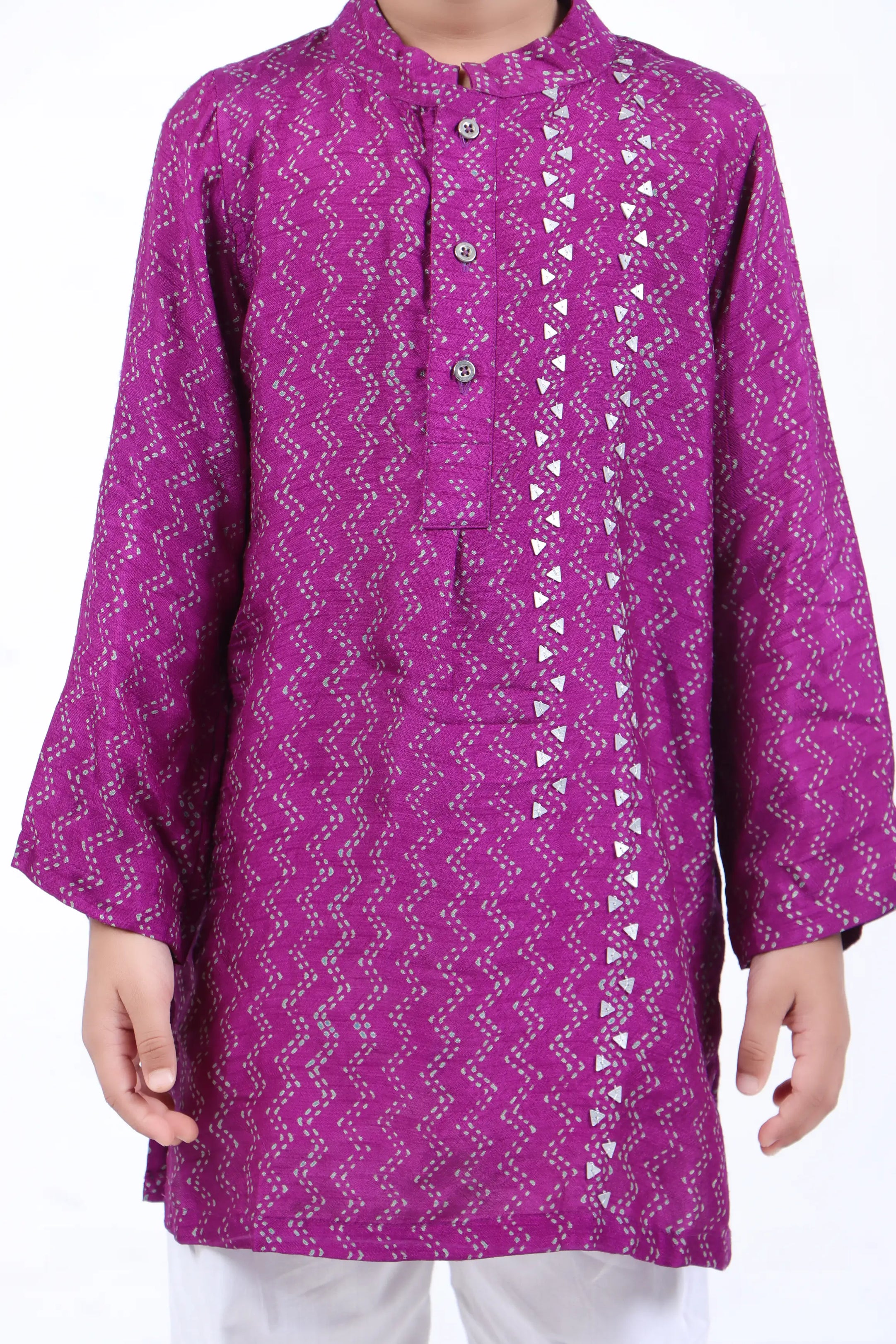 Geometric Printed Purple Kurta and Pyjama