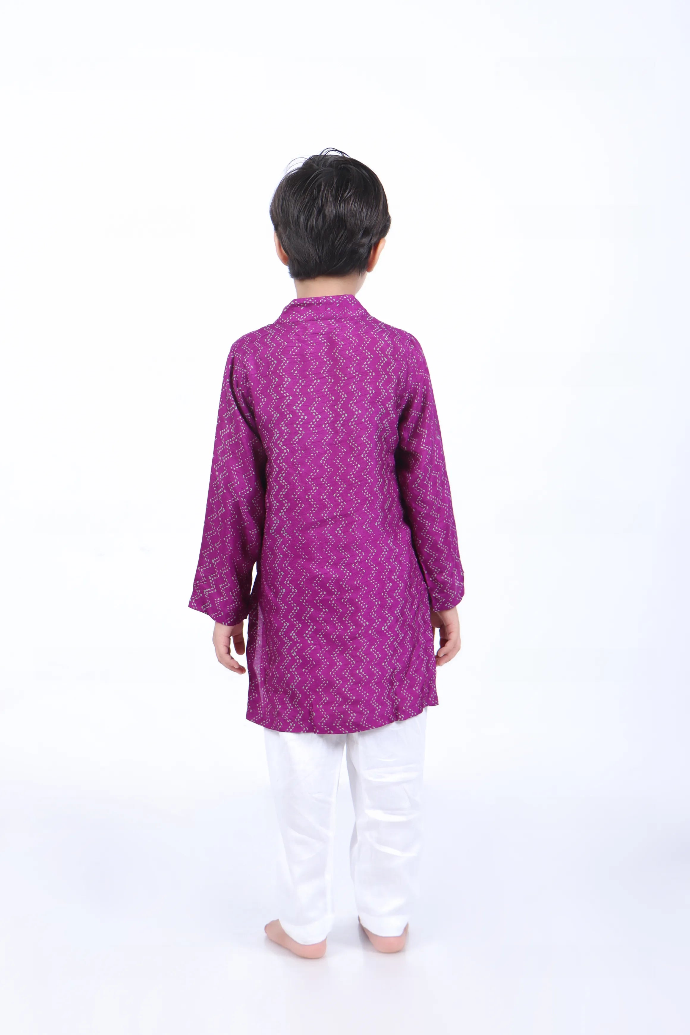 Geometric Printed Purple Kurta and Pyjama