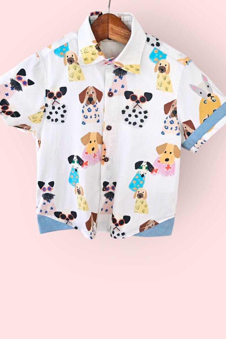 Puppy Parade Boys Cotton Shirt
