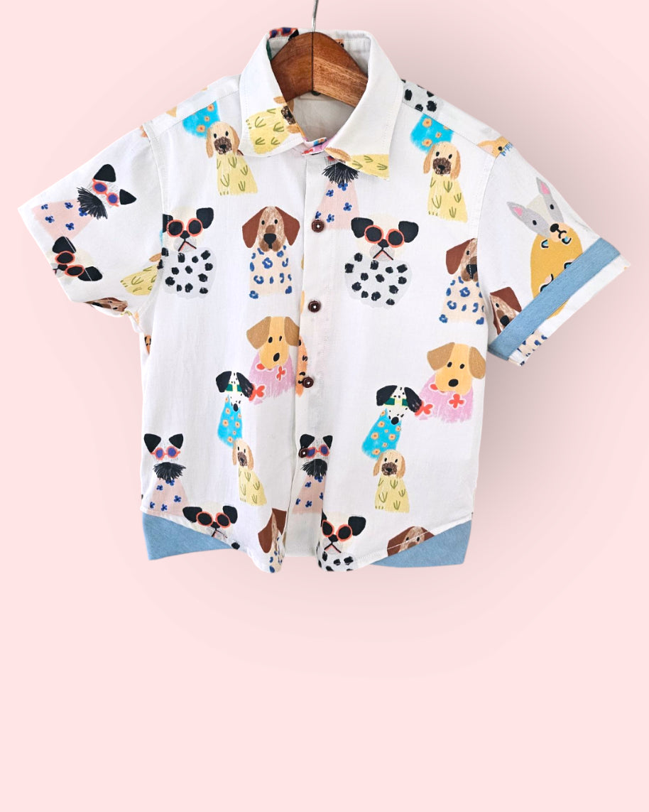 Puppy Parade Boys Cotton Shirt