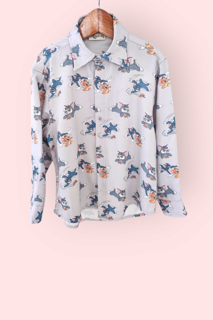 Tom & Jerry Print Boys Cotton Shirt