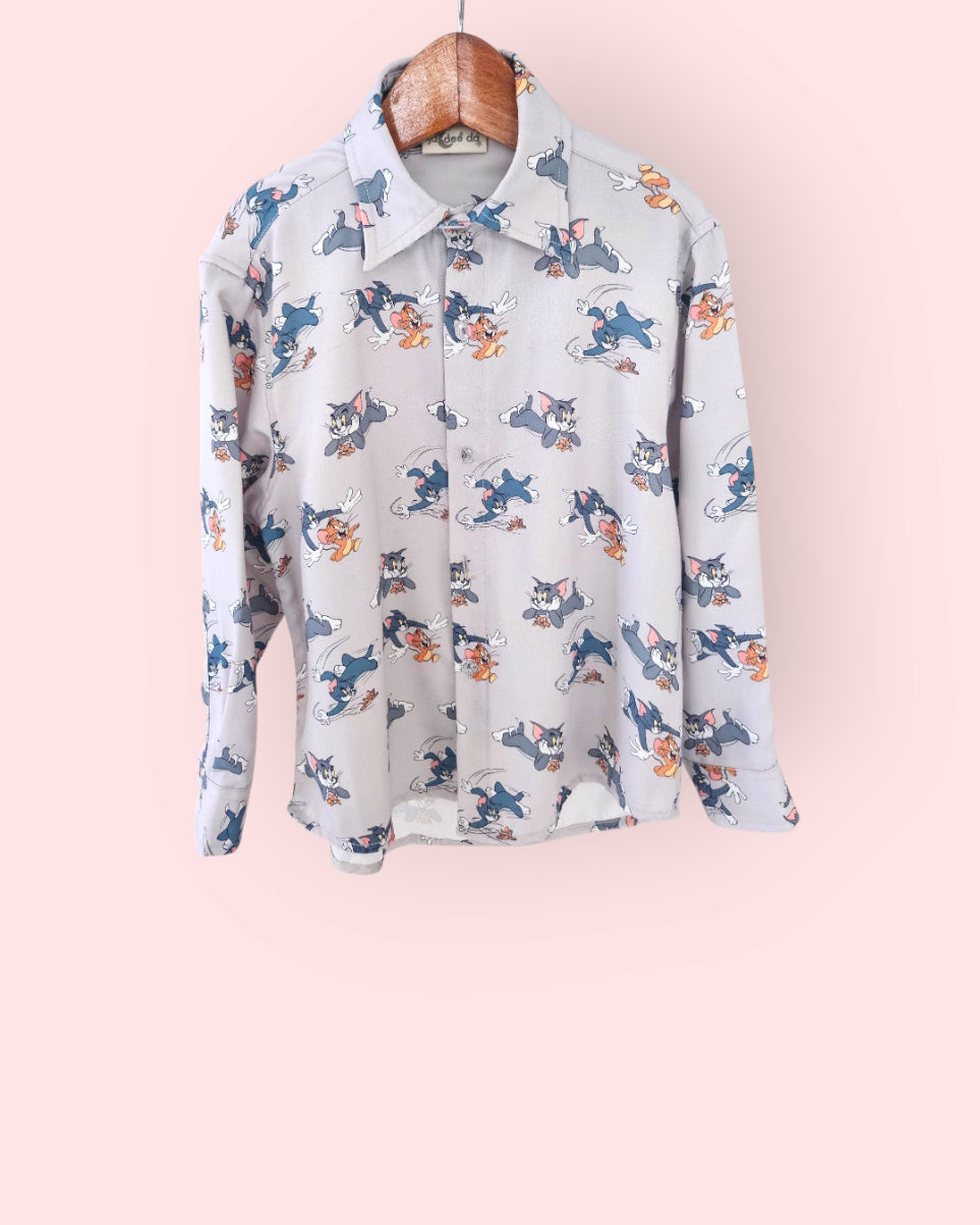 Tom & Jerry Print Boys Cotton Shirt