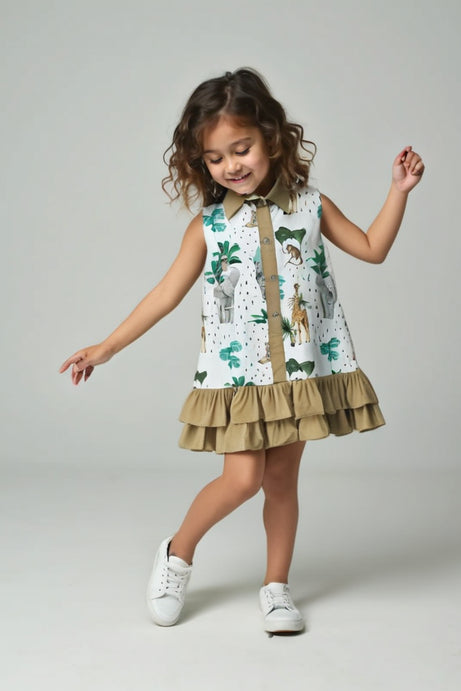 Wild Adventures Cotton Safari Dress