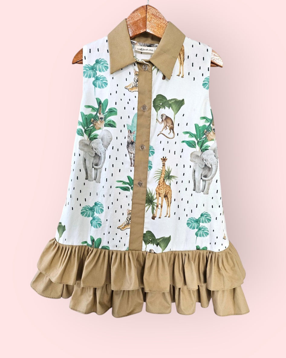 Wild Adventures Cotton Safari Dress