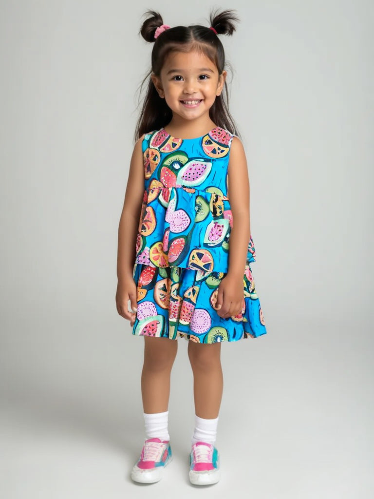 Fruity Fiesta Tiered Colourful Cotton Dress
