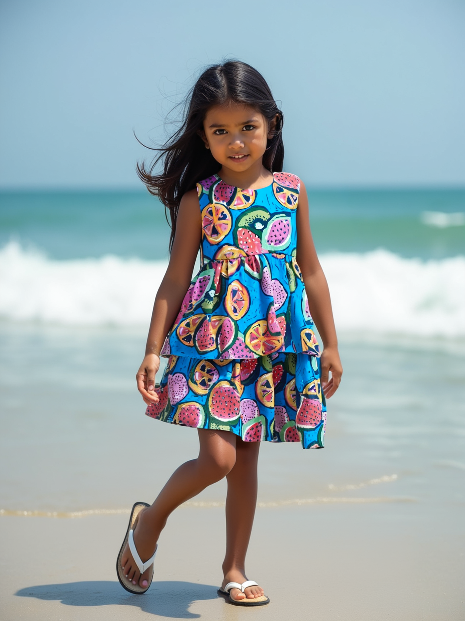 Fruity Fiesta Tiered Colourful Cotton Dress