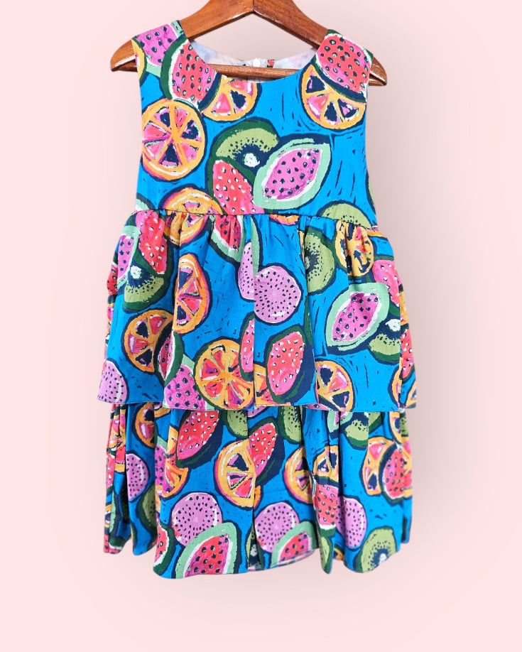 Fruity Fiesta Tiered Colourful Cotton Dress