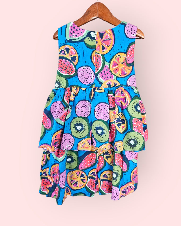 Fruity Fiesta Tiered Colourful Cotton Dress