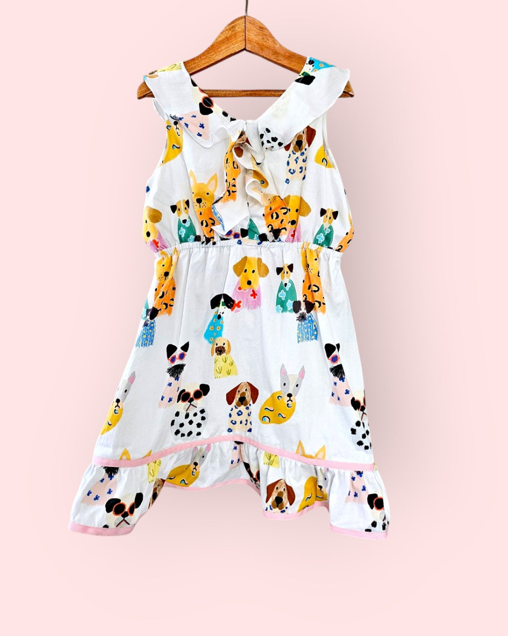 Puppy Parade Ruffle Cotton Dress