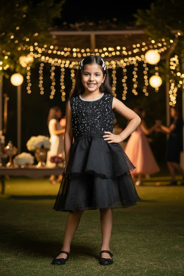 The Midnight Butterfly Tiered Party Dress