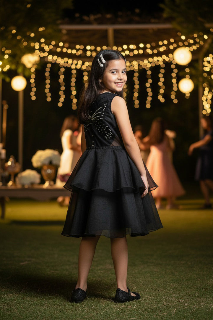 The Midnight Butterfly Tiered Party Dress
